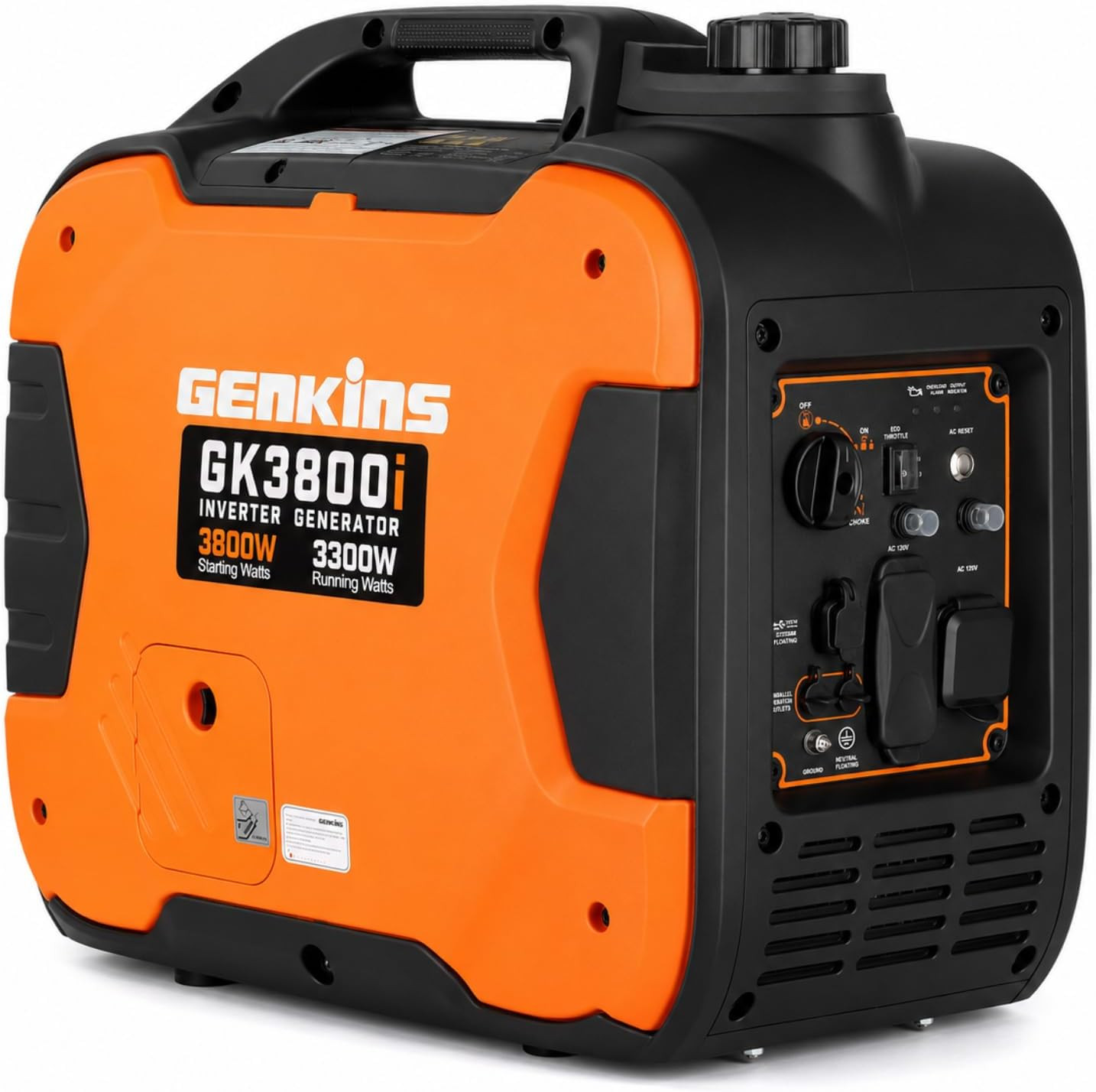 3800W Portable Inverter Generator,Gas Powered,163Cc 4-Stroke Ohv,Parallel Capabl