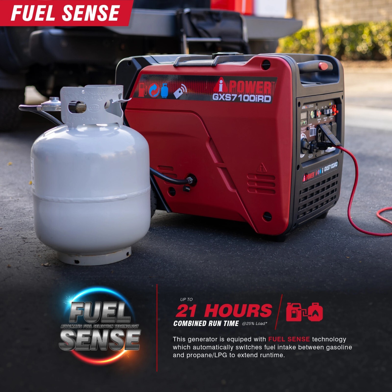 GENERATOR INVERTER PORTABLE HOME PROPANE DUAL FUEL GAS BACKUP A IPOWER 7100W NEW