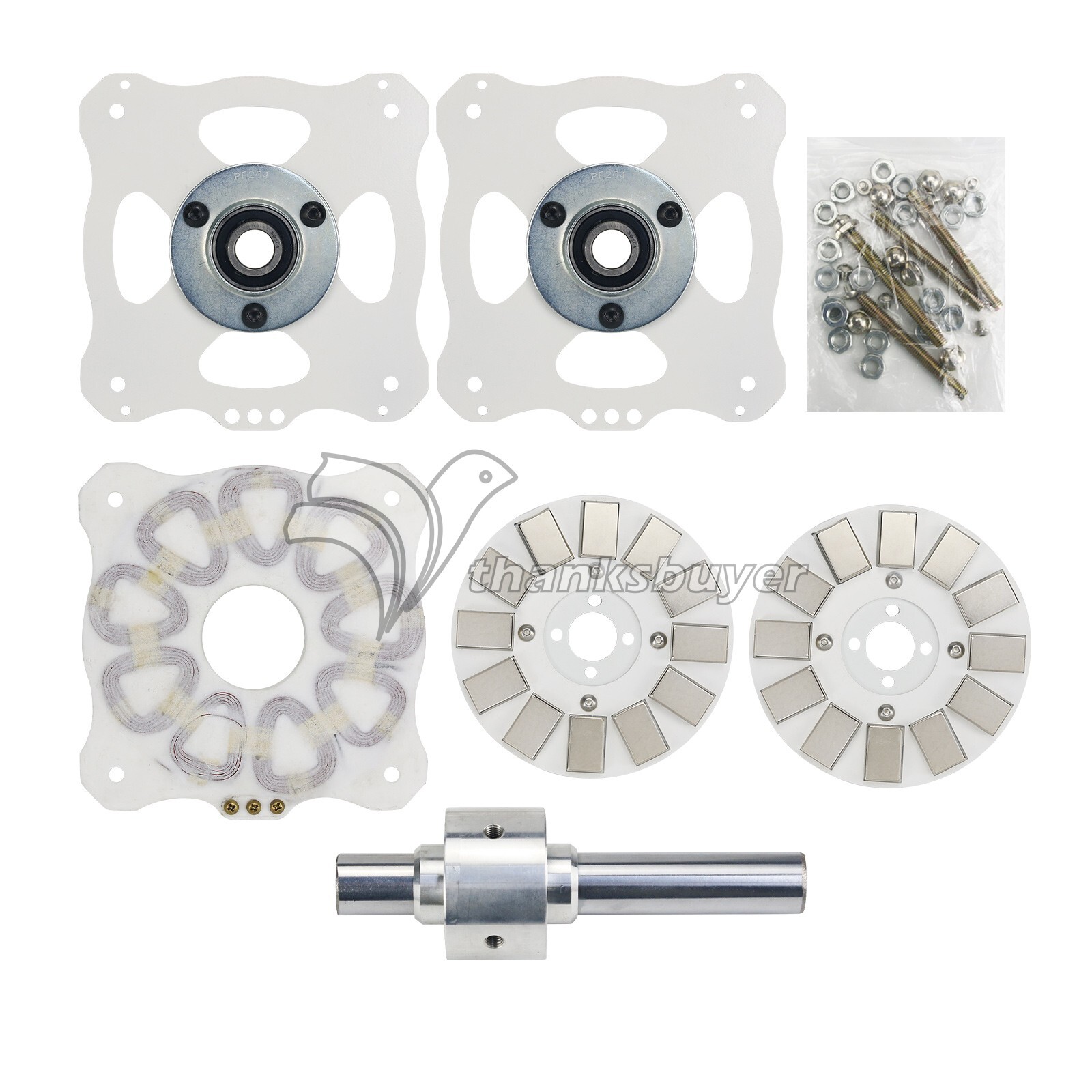 Steel Shell Kit 1000W DIY Disc Generator Permanent Magnet Core-less Generator