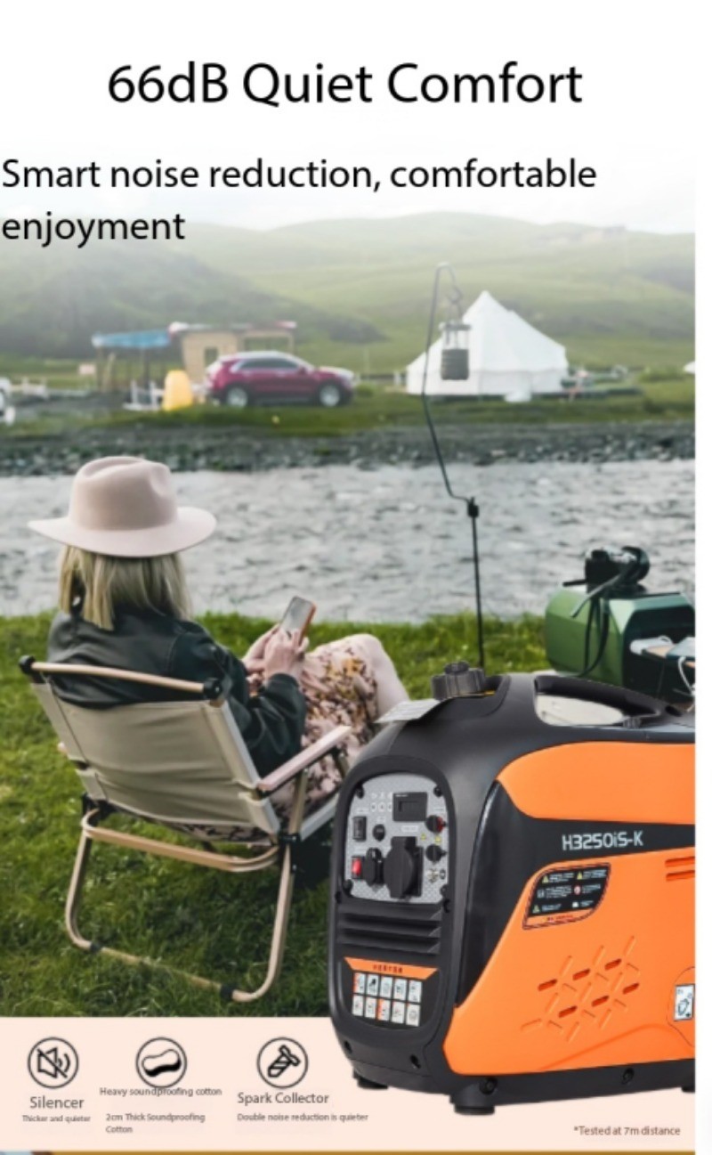 Portable Inverter Generator – Silent Gas Generator for Camping & Outdoor