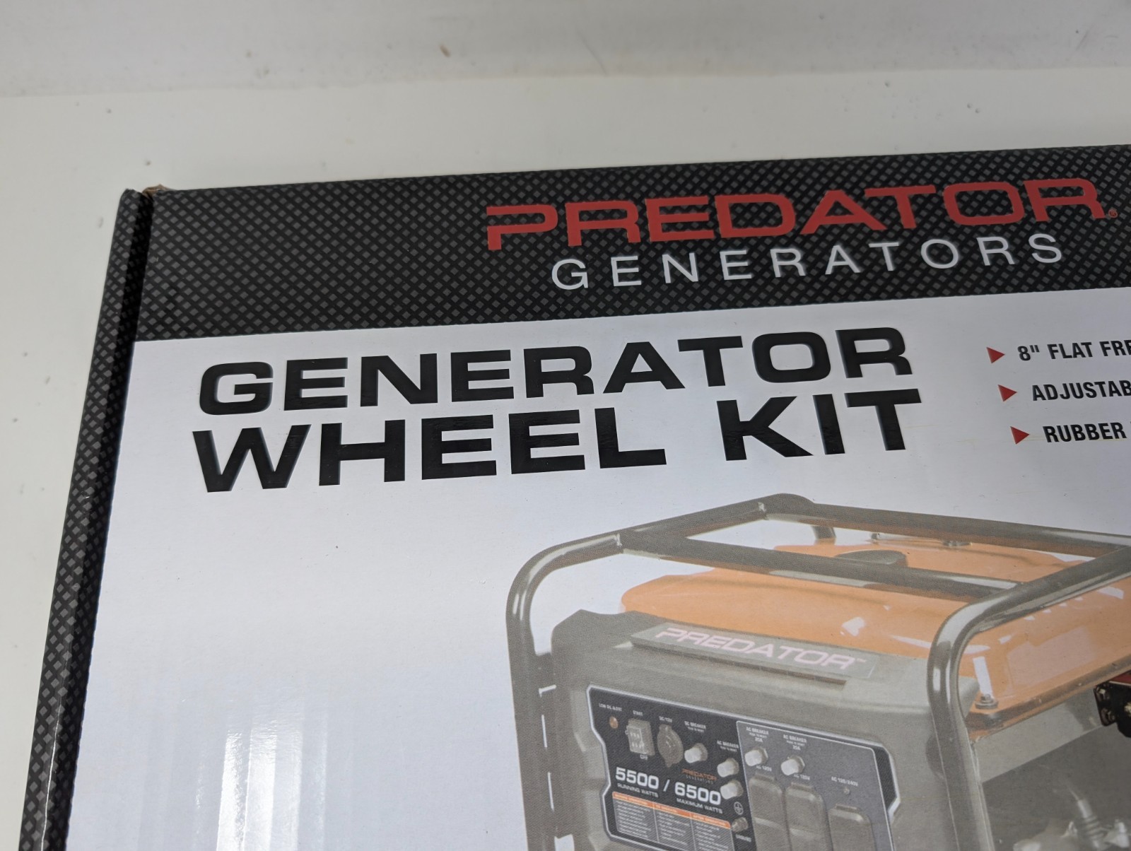 Generator Wheel Kit for Predator Generators ~ 8″ Flat Free Tires Item 68531 (US)