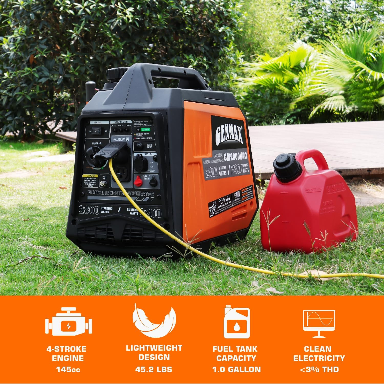 GENMAX Generator，Epa Compliant, Eco-Mode Feature, Ultra Lightweight for Backup H