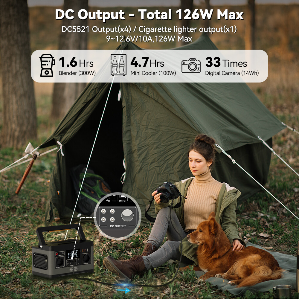 Flashfish Portable Power Station Generator 520Wh/500W for Outdoor/Camping/RV