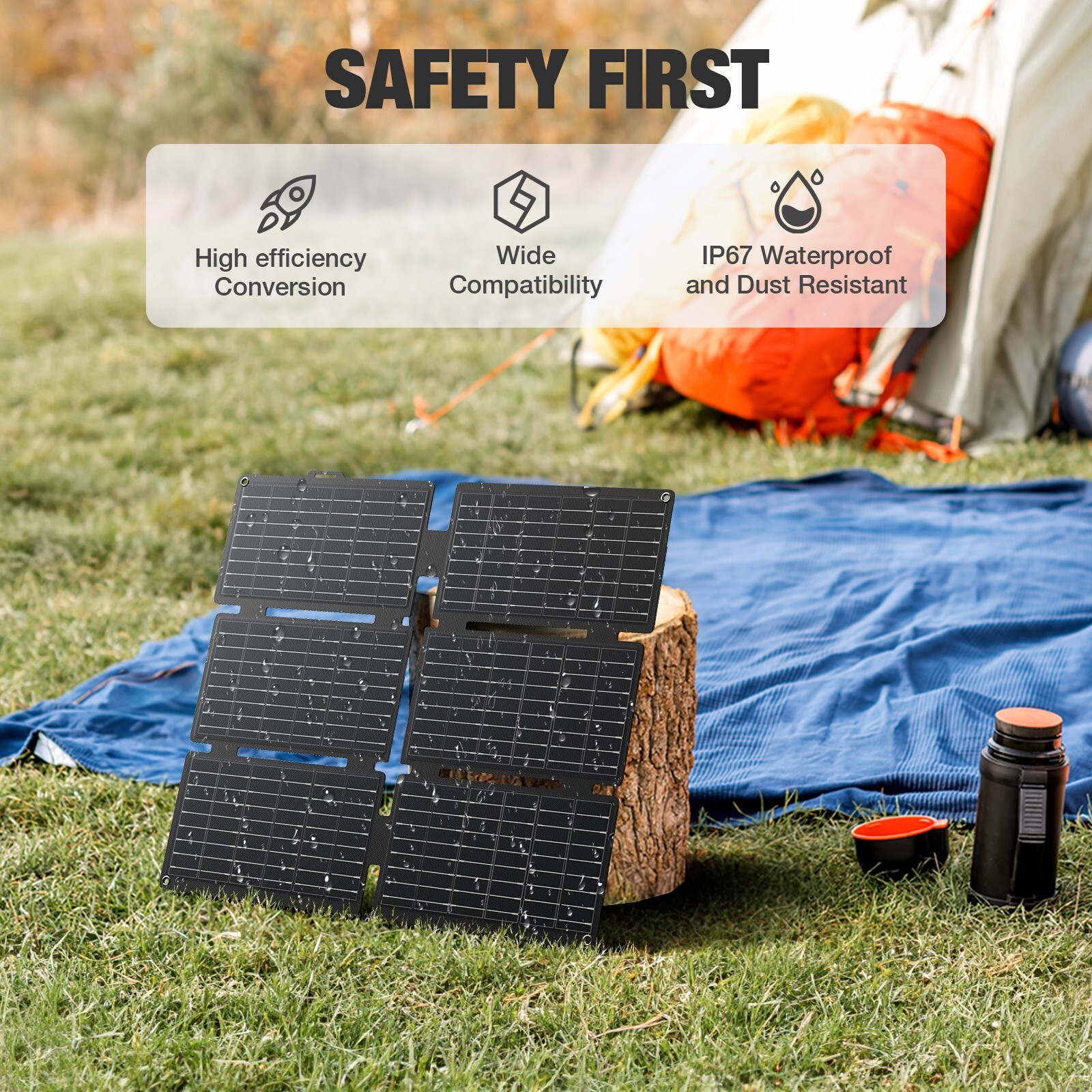 300W Power Station Portable Solar Generator + 40W Solar Panel Kit Grecell(USED)
