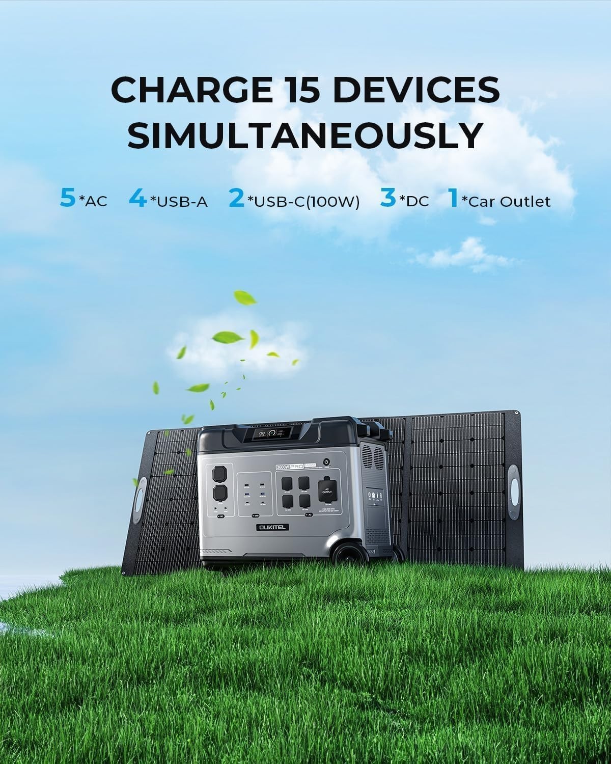 OUKITEL P5000 PRO 5120Wh Portable Power Station with 400W Solar Panel