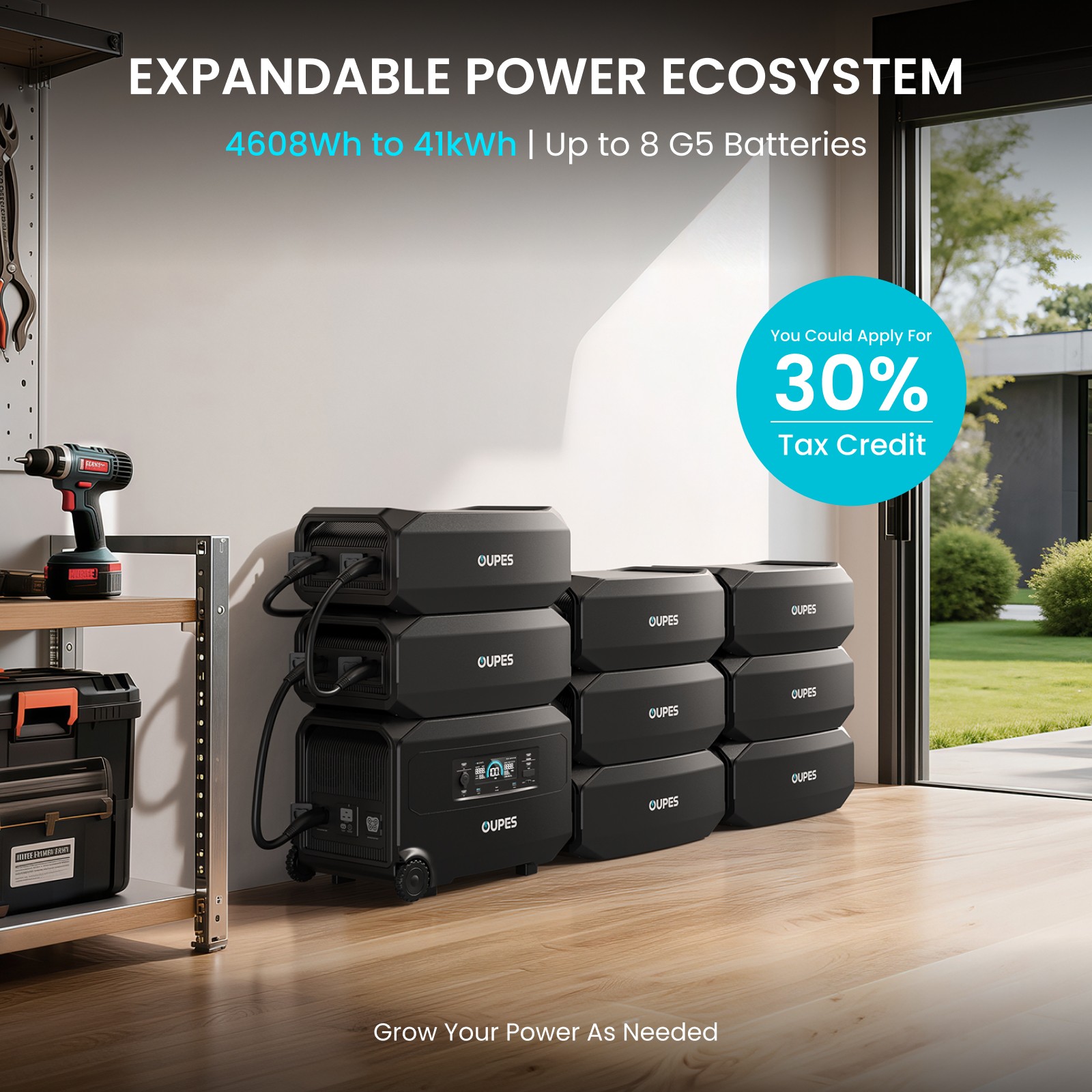 OUPES Guardian 6000 4608Wh Portable Power Station 6000W Solar Generator Home