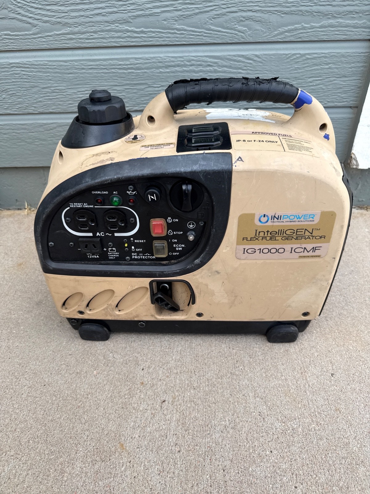 TESTED !!! INI Power Intelligen IG1000-ICMF Flex Fuel Generator. Army 30 Hours!