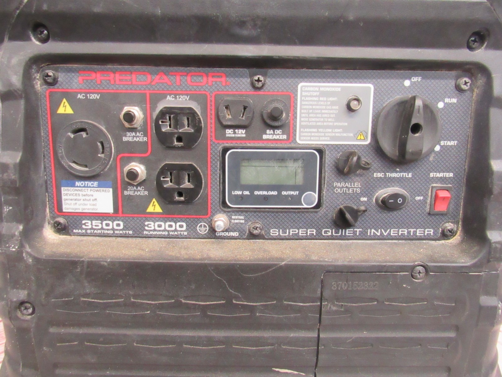 PREDATOR 3500 Watt SUPER QUIET Inverter Generator with CO SECURE Technology, EPA