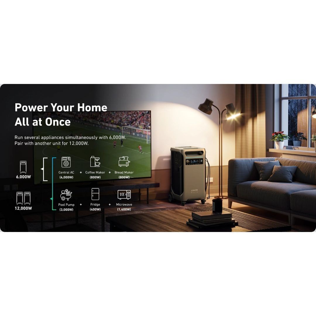 Anker SOLIX F3800 Power Station Expansion Battery 400W Solar Panel