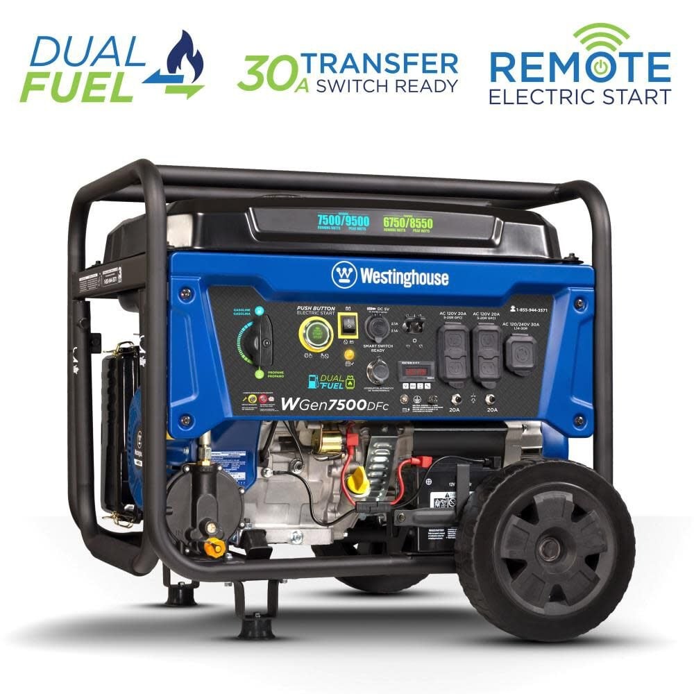 Westinghouse Outdoor Power 9,500 Watt Dual Fuel 49-State Portable Generator