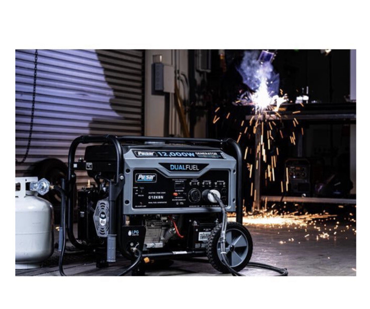 Pulsar 12000 Watt Portable Dual Fuel Propane/Gas Generator Electric Start G12KBN