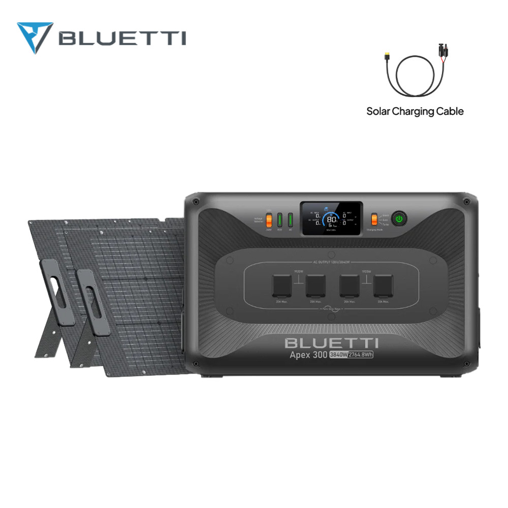 BLUETTI Apex 300 3840W 2764.8W Portable Power Station+2*200W Solar Panel Kit