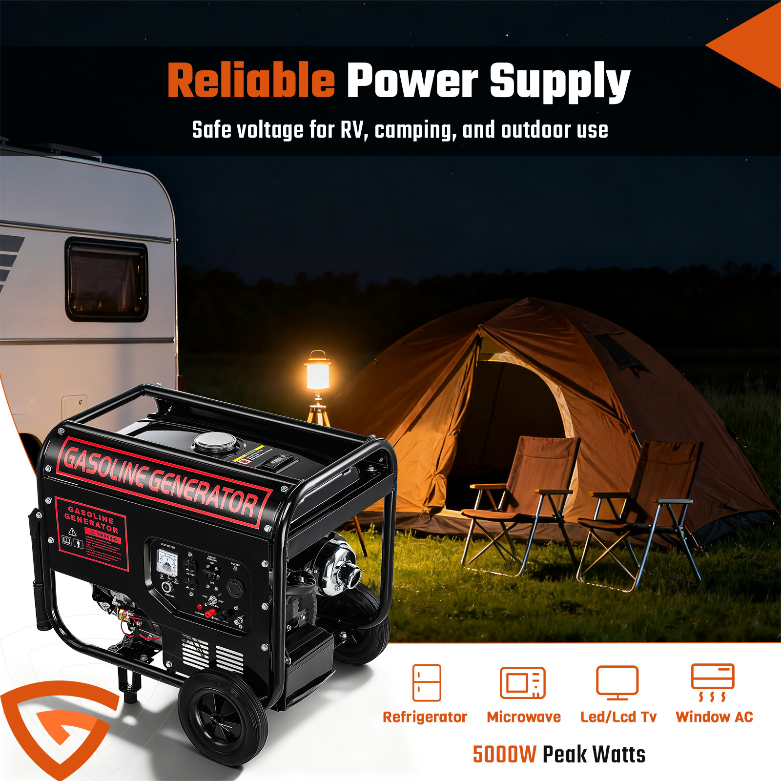 6000W Gas Inverter Generator Electric Start 110V 220V Generators Portable Quiet