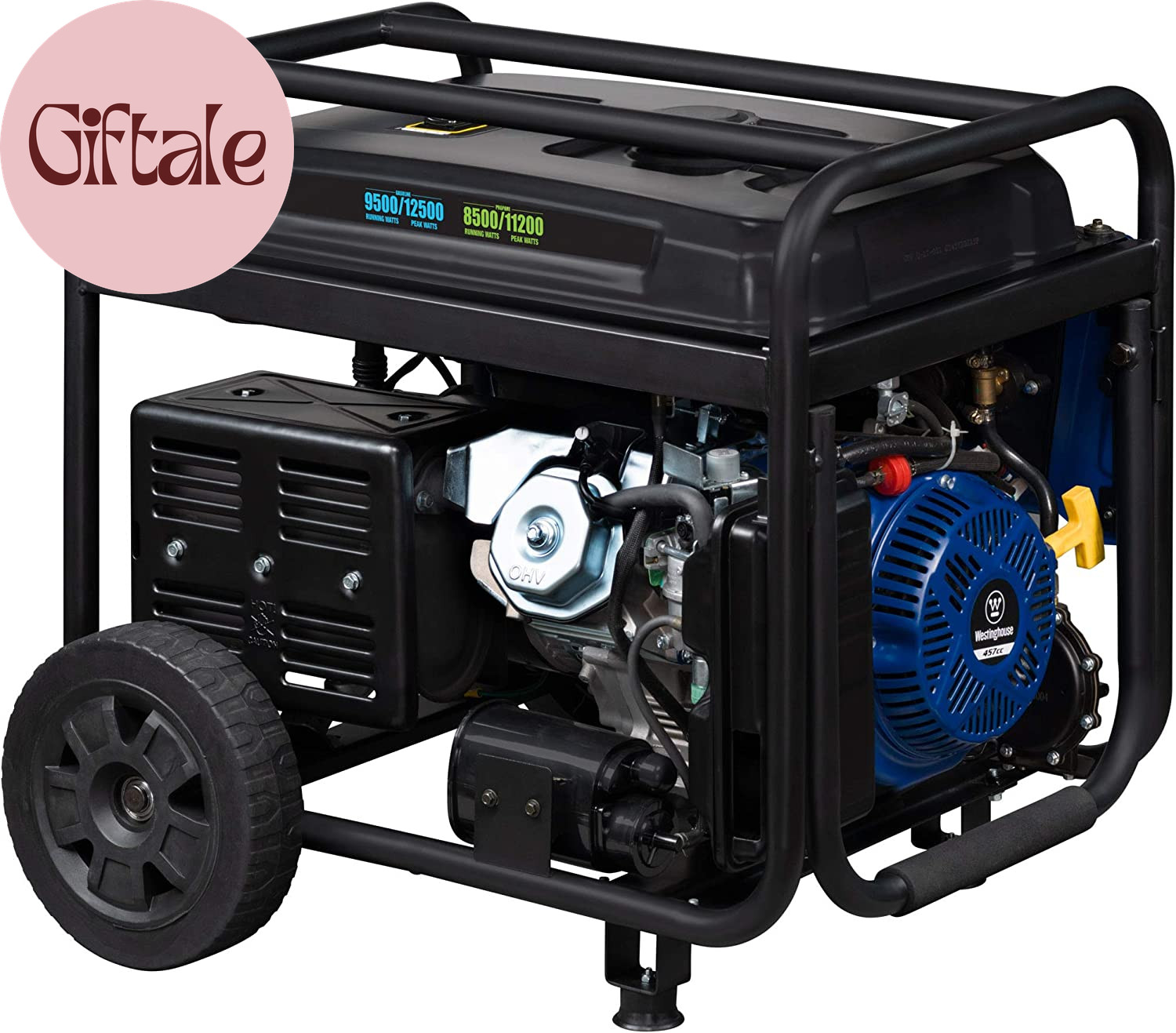 12500 Watt Dual Fuel Home Backup Portable Generator, Remote Electric Start, Tran
