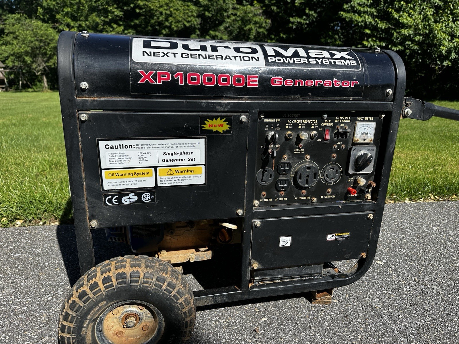 DuroMax XP10000E 10,000-W Portable RV Ready Gas Powered Electric Start Generator
