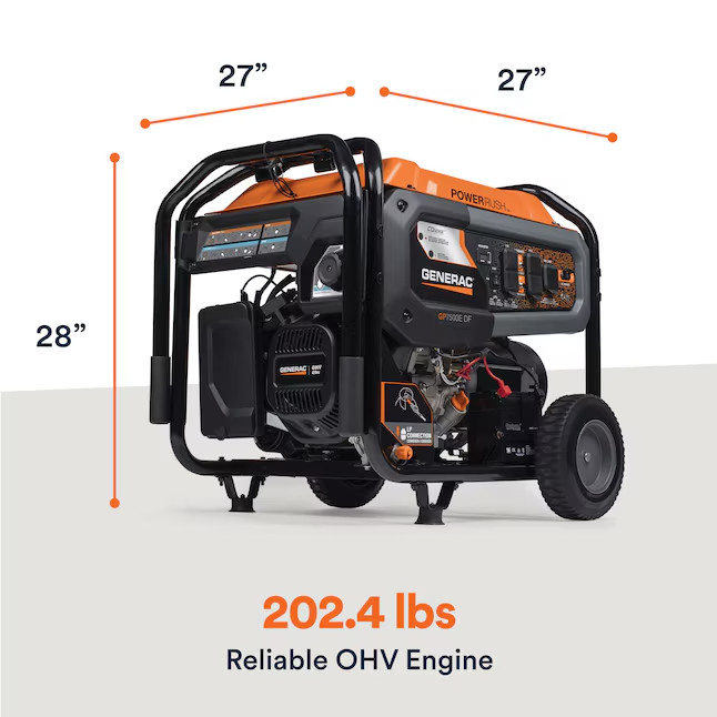 Generac GP 9400 Starting / 7500 Running Watt Gasoline/Liquid propane Dual fuel