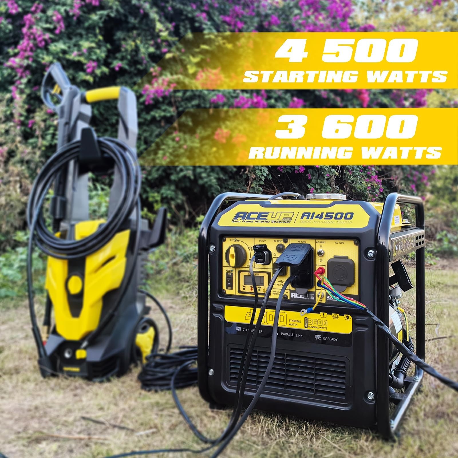 [US Fast Ship] 4500W Inverter Generator 223CC RV Ready EPA Gasoline 3600W Backup