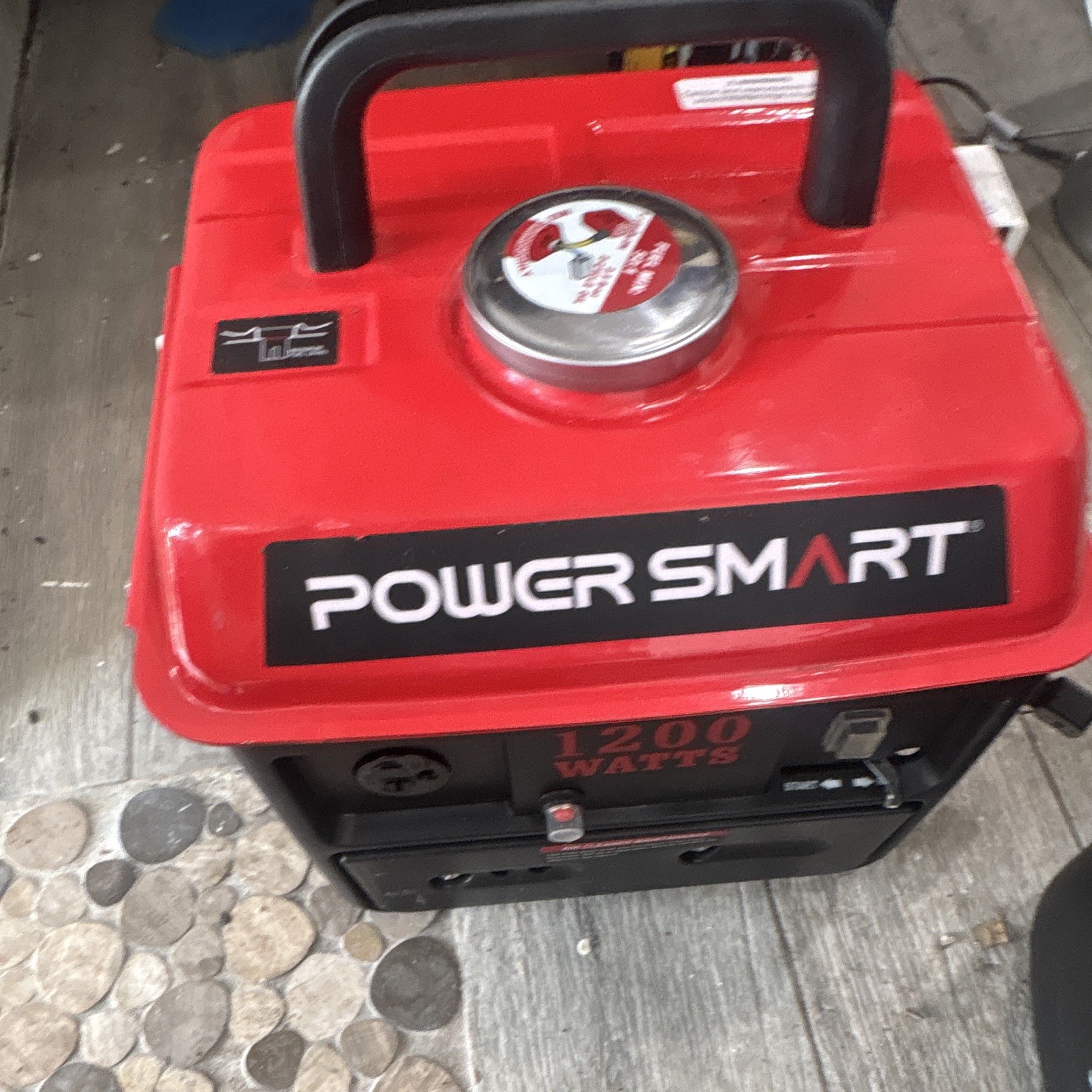PowerSmart PS50 1200W Portable Gas Generator 120V 1.1 gal Tank Red/Black