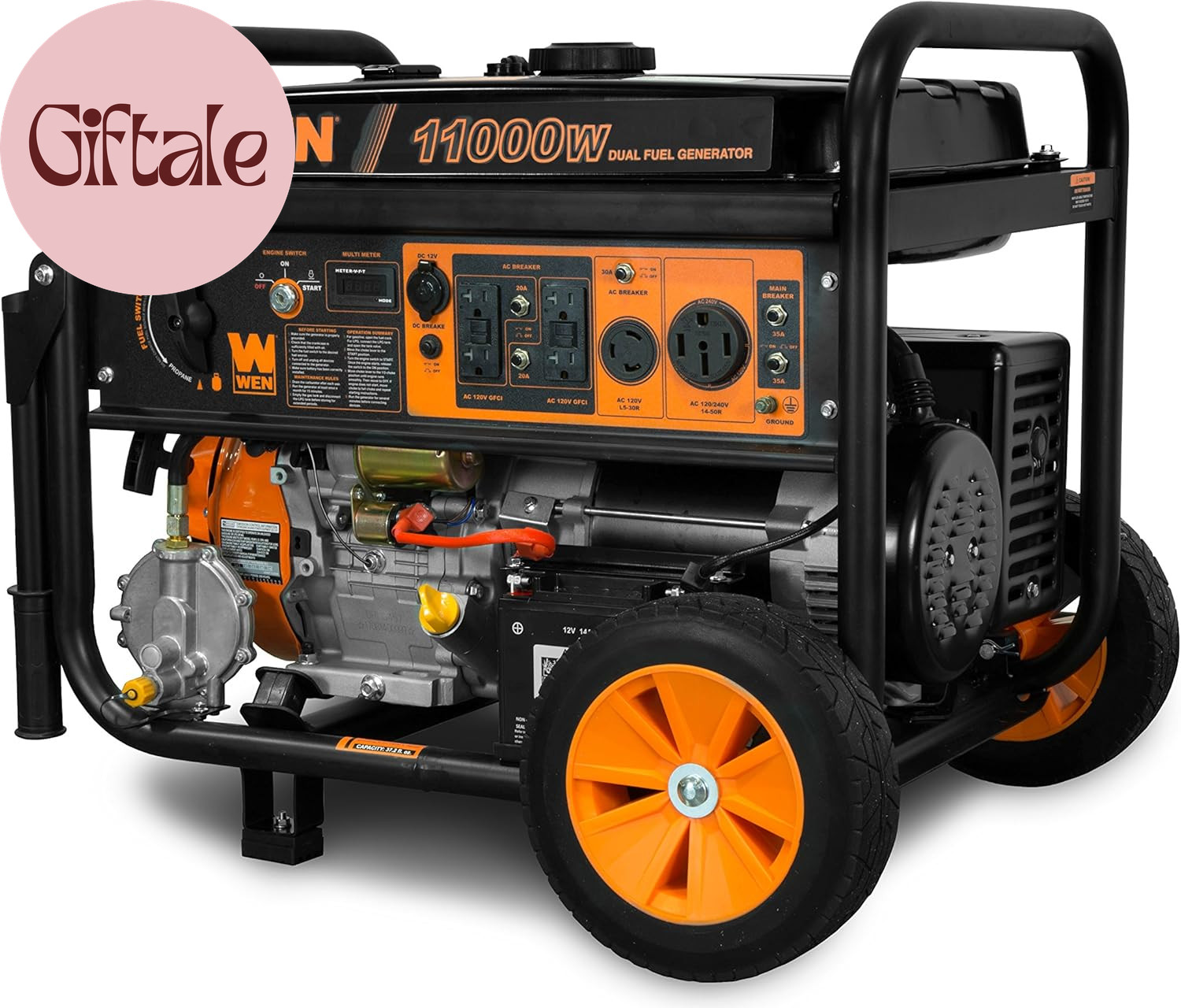 11,000-Watt 120V/240V Dual Fuel Portable Generator with Wheel Kit and Electric S
