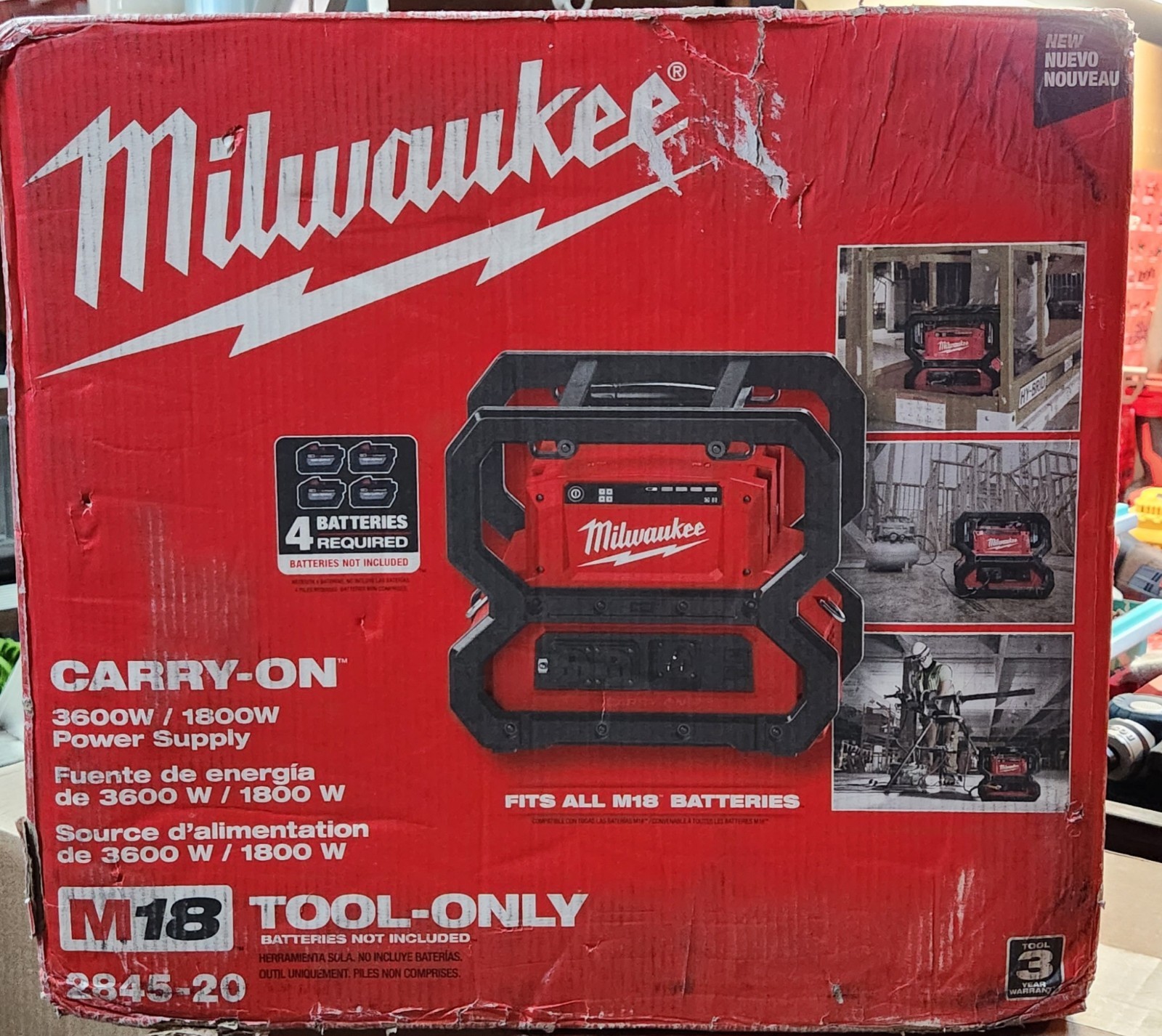 ⭐️NEW⭐️ Milwaukee M18 3600 Watt Battery Powered Power Supply 2845-20