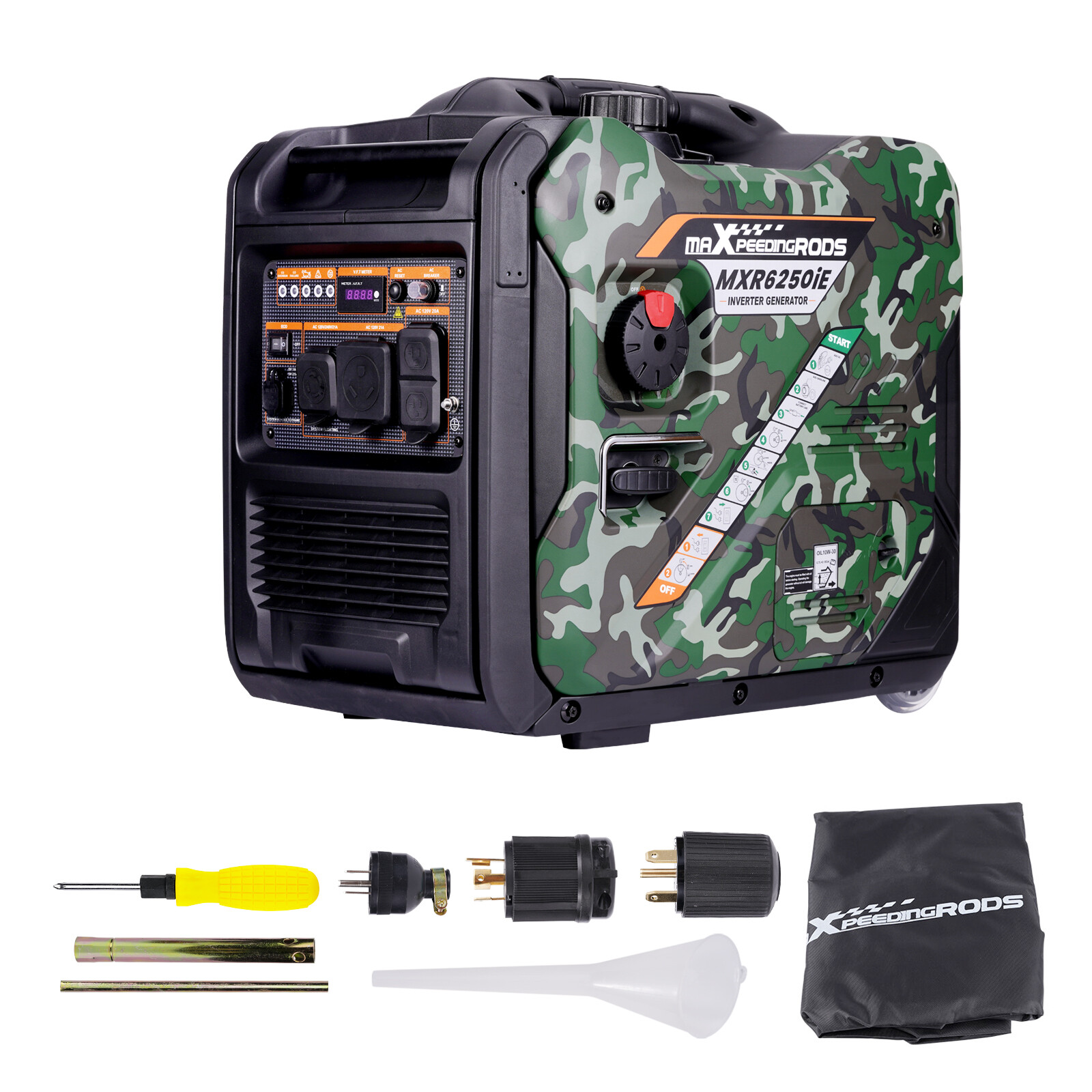 Portable Inverter Generator 5500W Max 5000 Watt Gas Electric Start w/ CO Alert