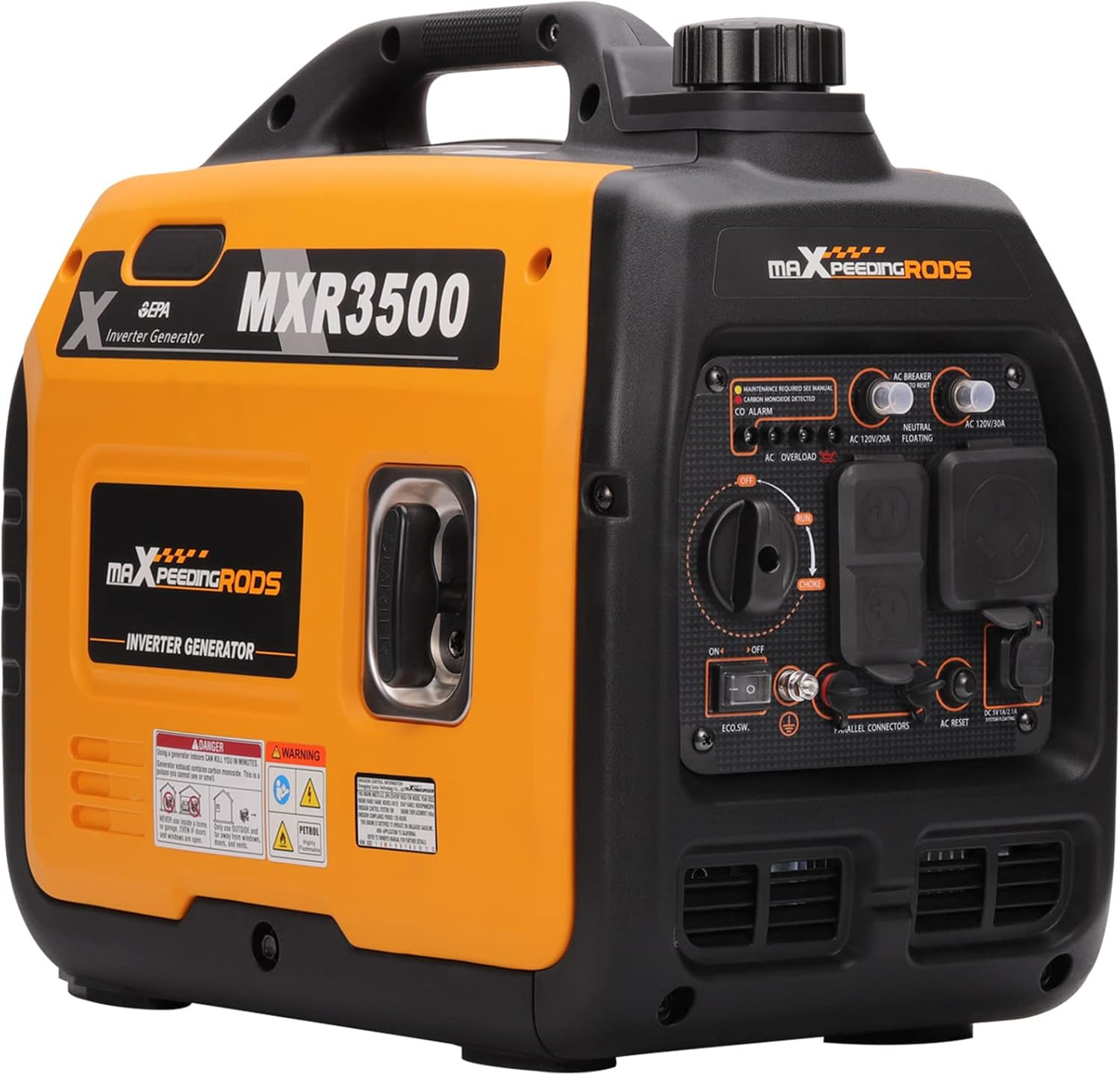 3500 Watt Portable Inverter Generator Gas Powered, EPA Compliant, Compact and Li