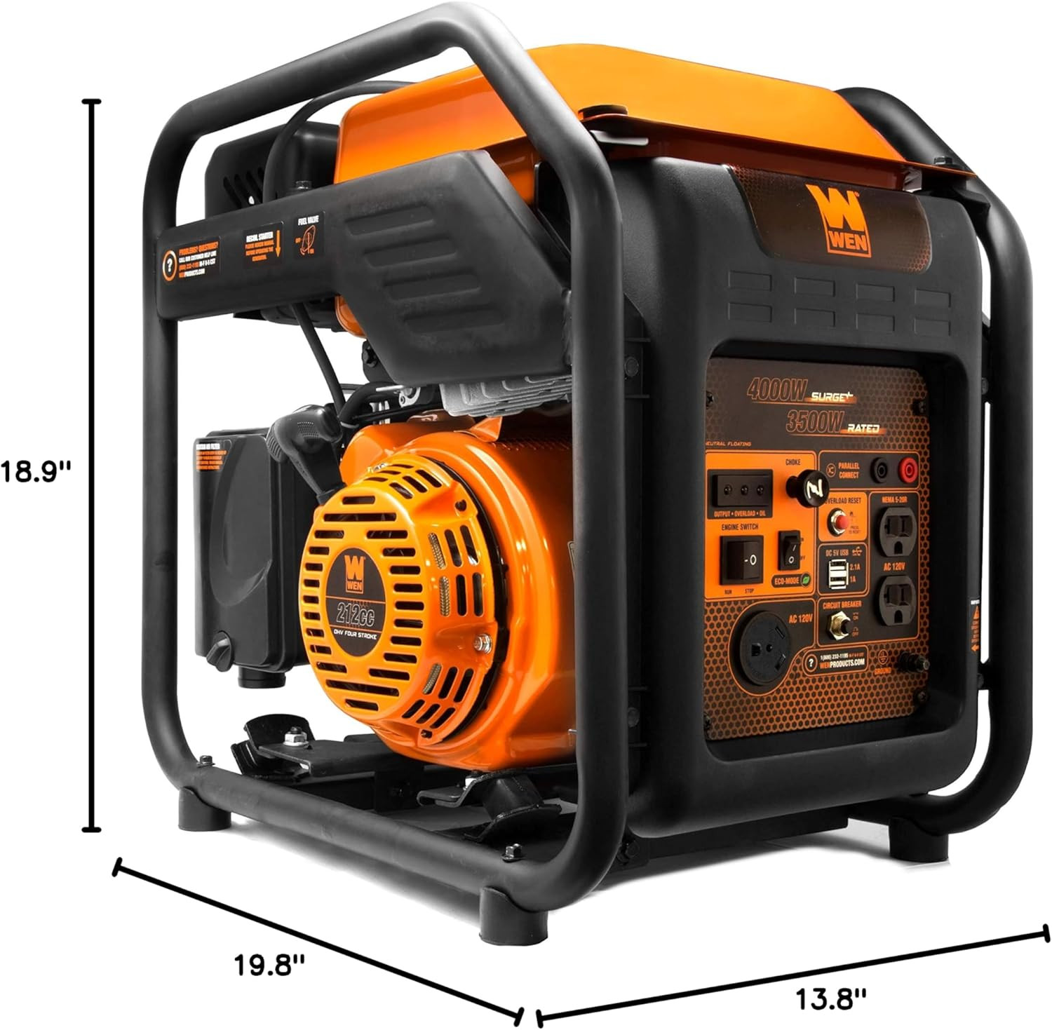 WEN Rv-Ready 4000-Watt Open Frame Inverter Generator (Gn400Im)