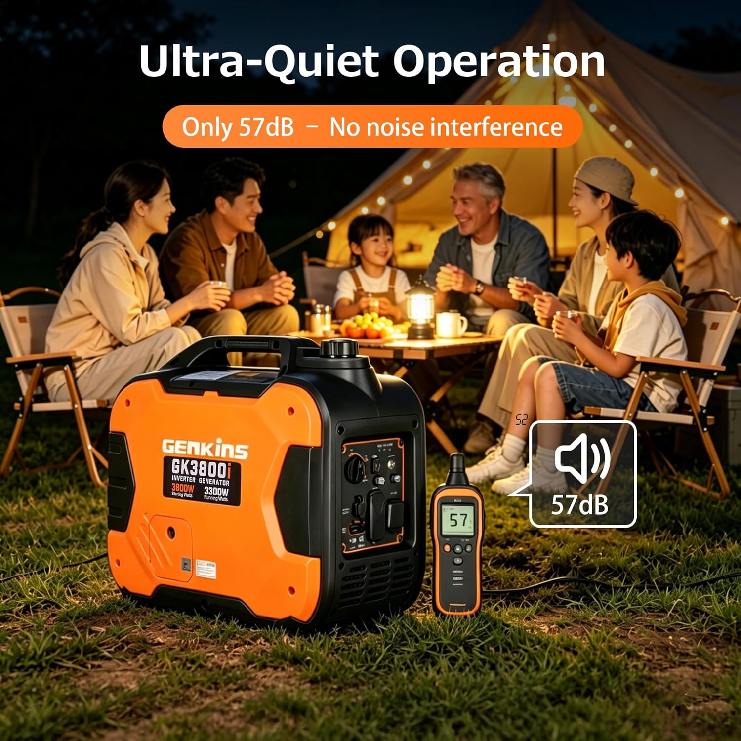 3800W Portable Inverter Generator,Gas Powered,163Cc 4-Stroke Ohv,Parallel Capabl