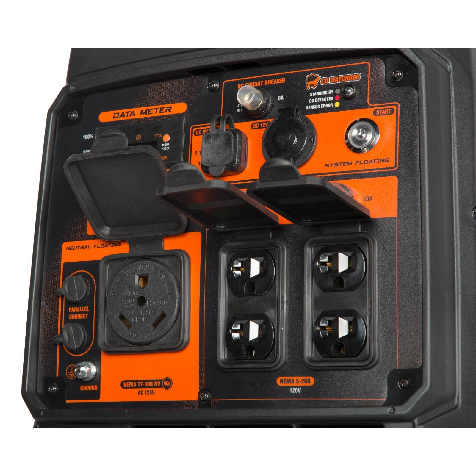 56480iX 4800W Portable Electric Start Inverter Generator/Fuel Shut Off,CO Sensos