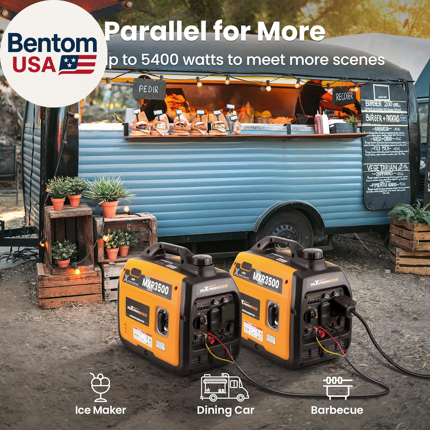 3500 Watt Portable Inverter Generator Gas Powered, EPA Compliant, Compact and Li