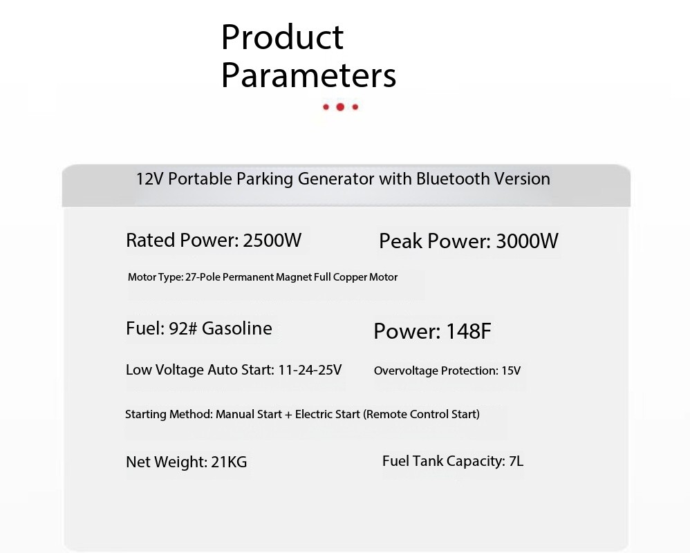 12V Parking Generator DC Inverter Truck Parking Air Conditioning Generator
