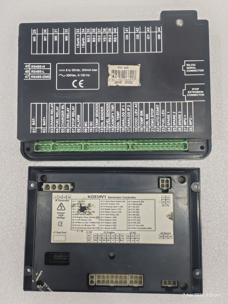 Sell Parts Lot Of 2 Piece Kirloskar Green KG934V1 W AKG 545 Generator Controller