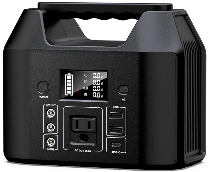 Estación de Energía Portátil 150W 122.8Wh LiFePO4 para Camping y RV, Nuevo