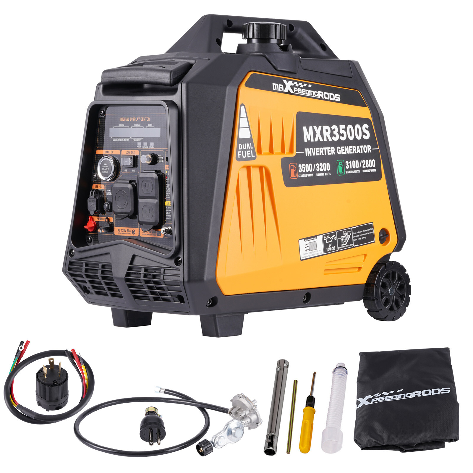 3500 Watt Portable Generator Inverter 3.2KW Gas Propane Dual Fuel Electric Start