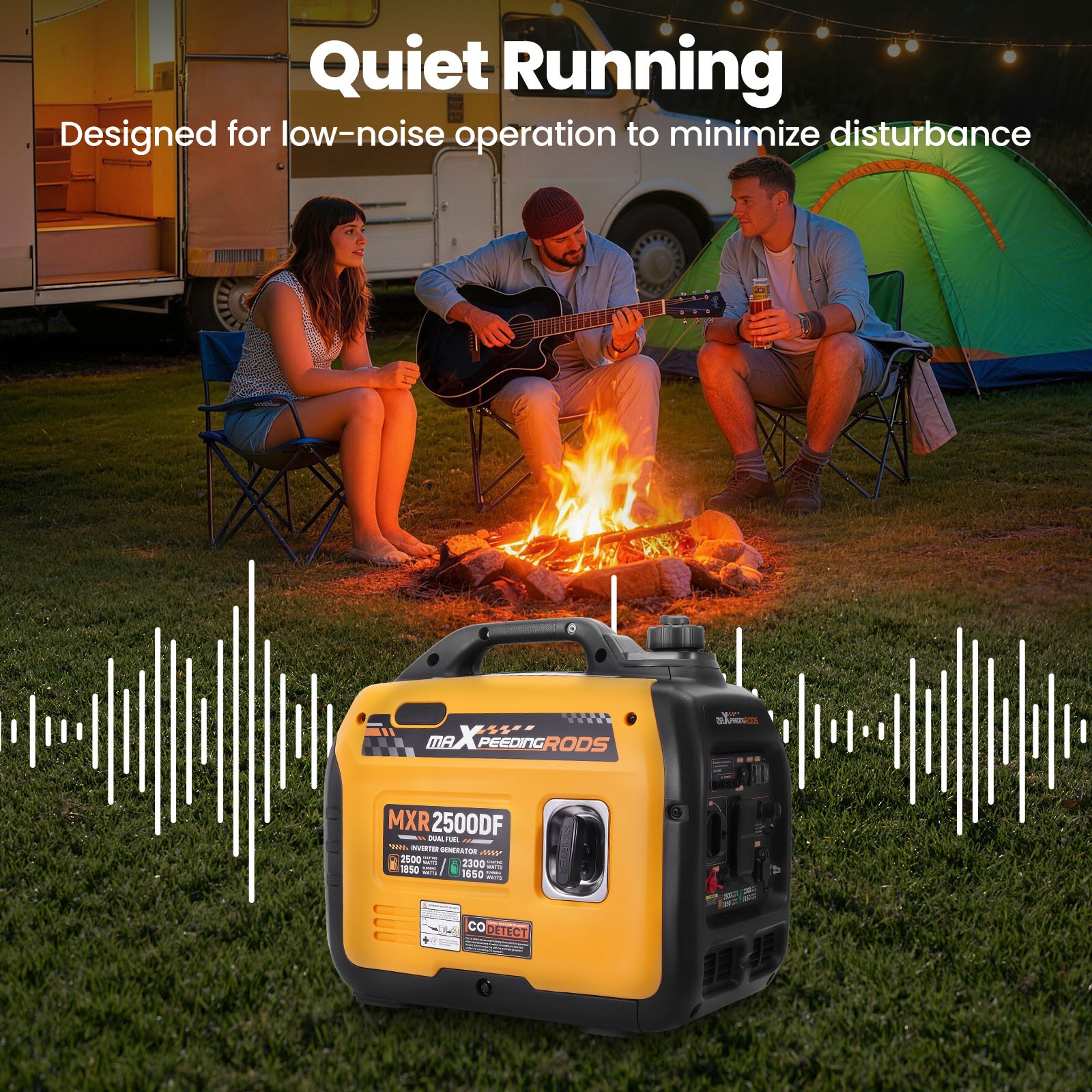 2500W Portable Dual Fuel Inverter Generator – 21kg Easy Carry for Parties
