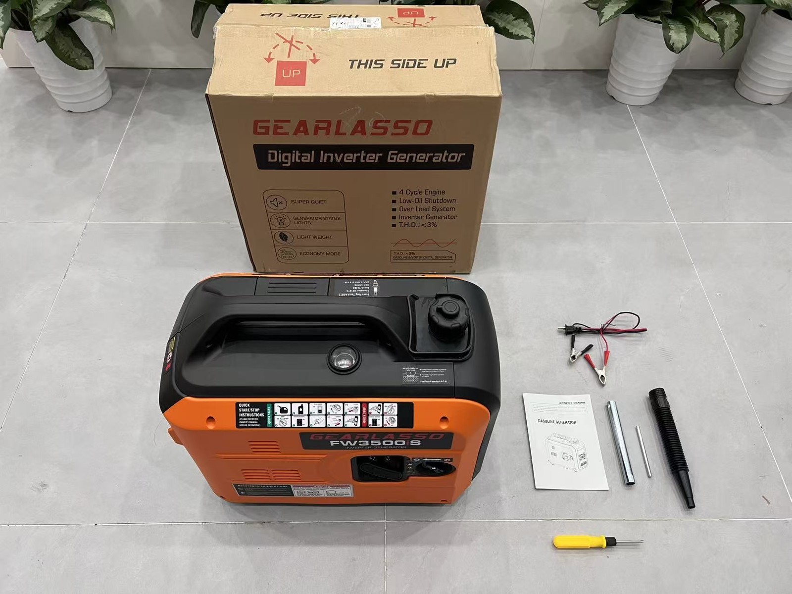 Quiet Inverter Generator 3500W Power Digital Display Recoil Start For Outdoor