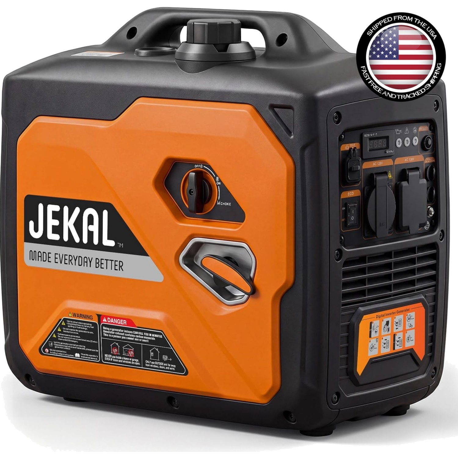 Portable Generator 2800W Peak Gasoline Inverter Compact Quiet RV Camping Power