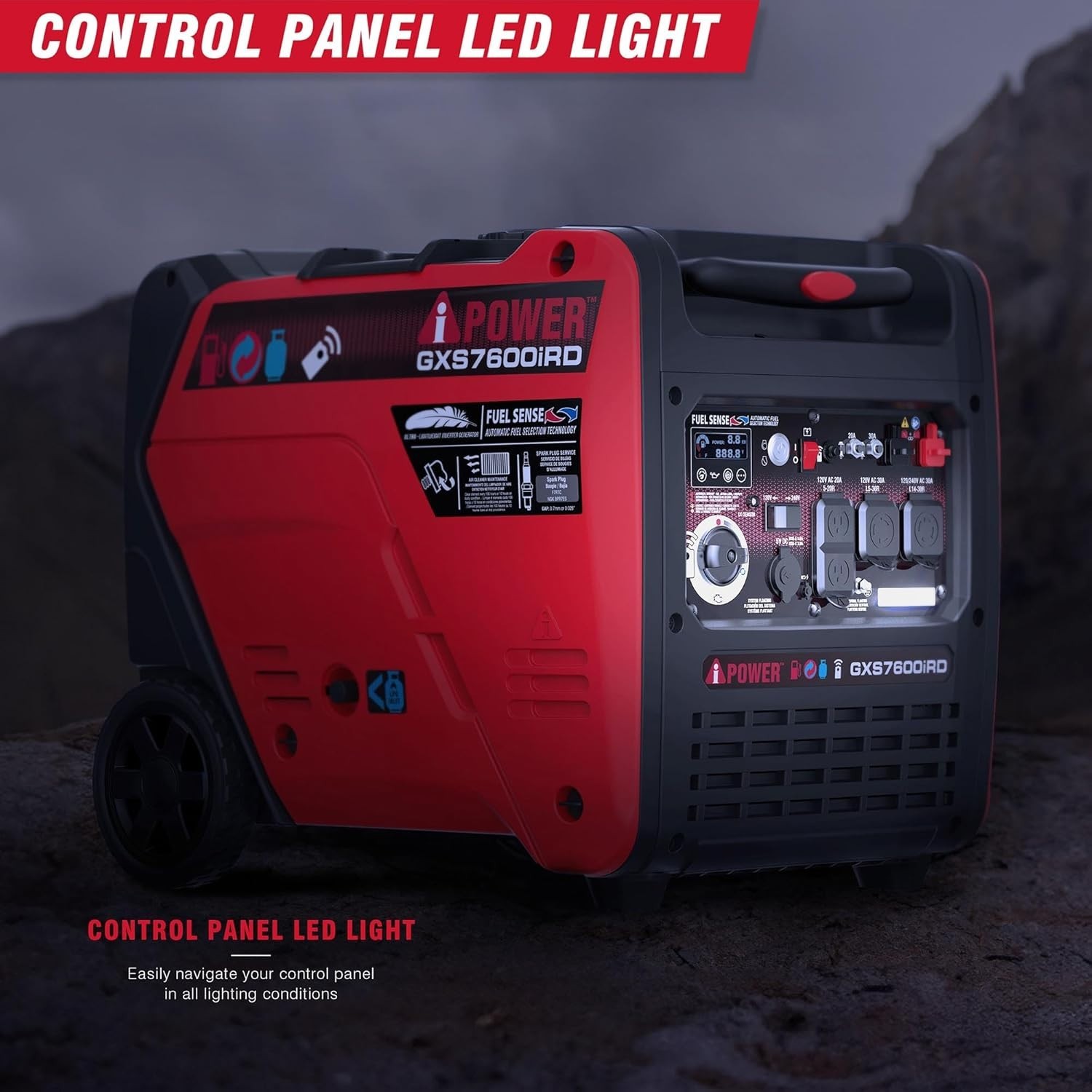 A-iPower GXS7600iRD – Dual Fuel, Remote Start Inverter Generator