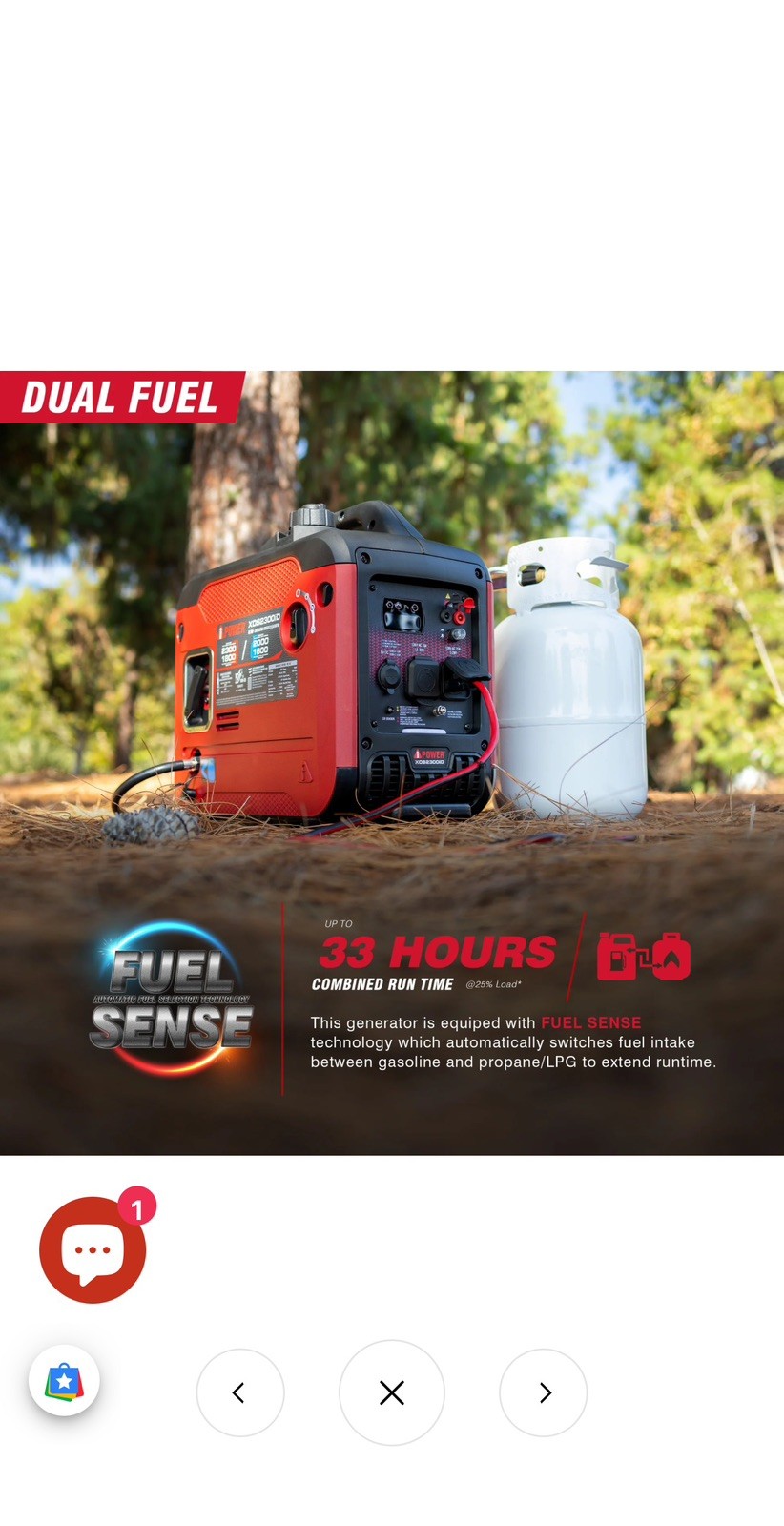 A-iPower Lightweight & Portable Inverter Generator XOS2300iD Dual Fuel Generator