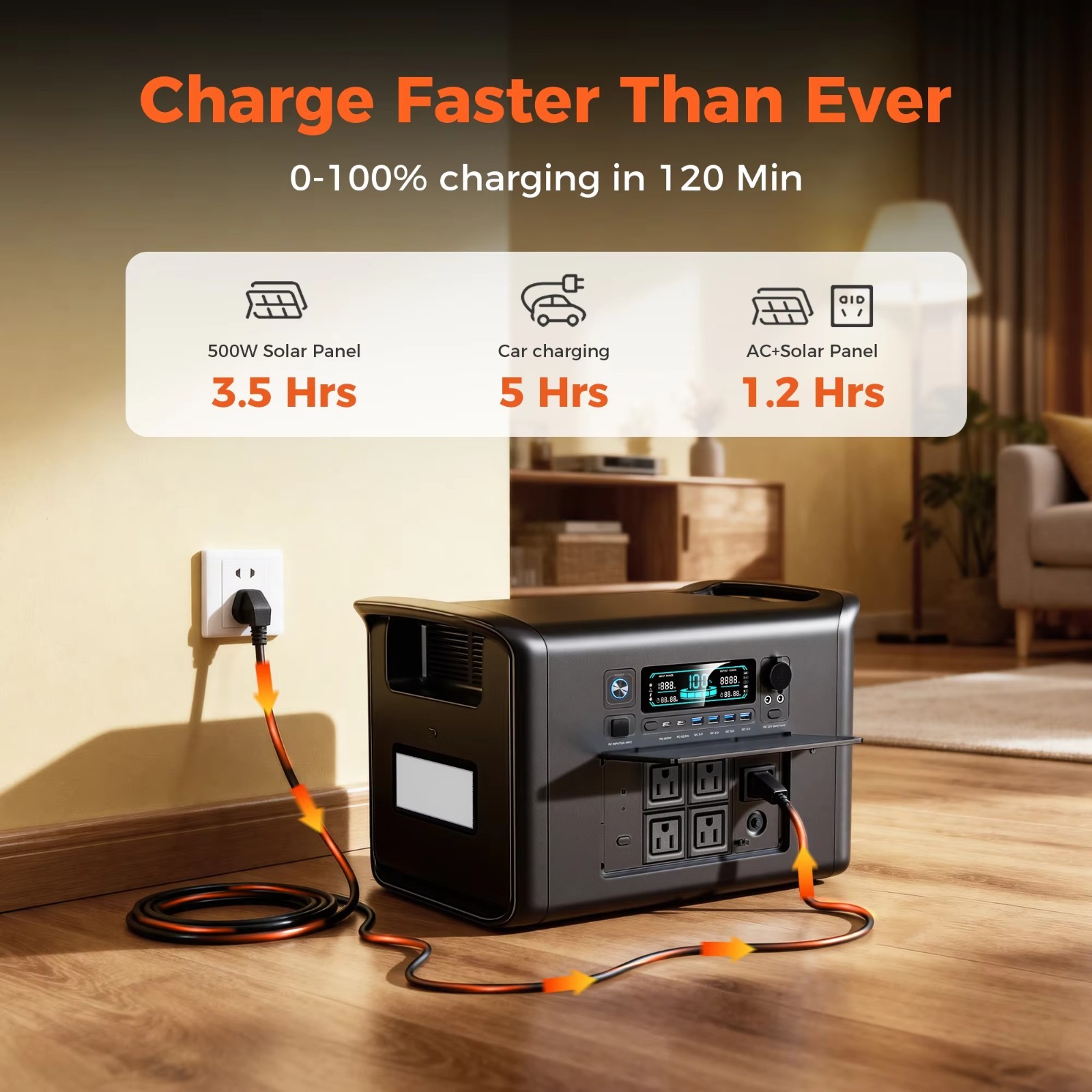 CTOLITY AP2000 2400W Portable Power Station 2048Wh LiFePO4 Solar Generator