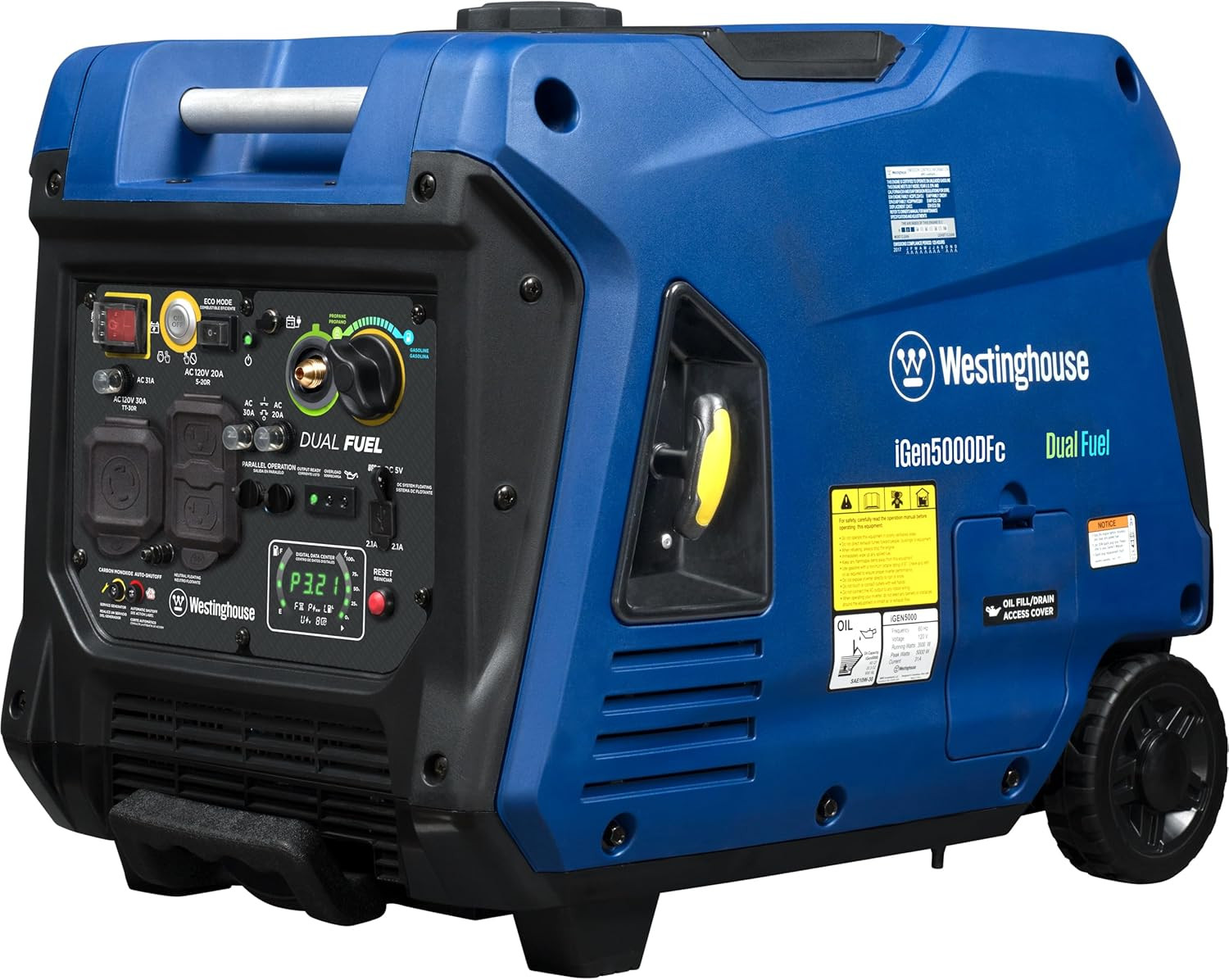 Westinghouse 5000 Peak Watt Super Quiet Dual Fuel Portable Inverter Generator, R