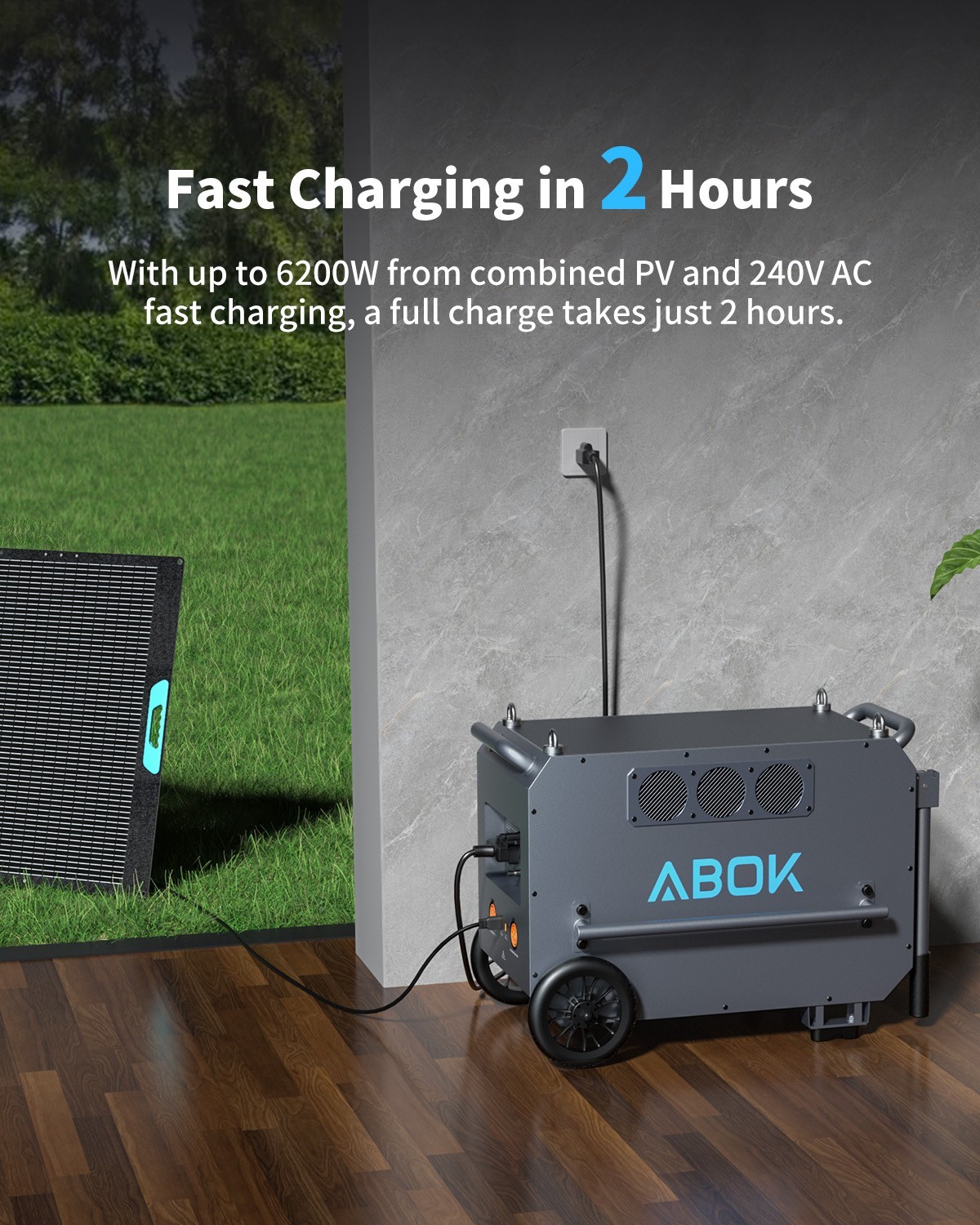 ABOK Ark7200 9792Wh 7200W 240V/120 Power Station, Solar Generator, UPS