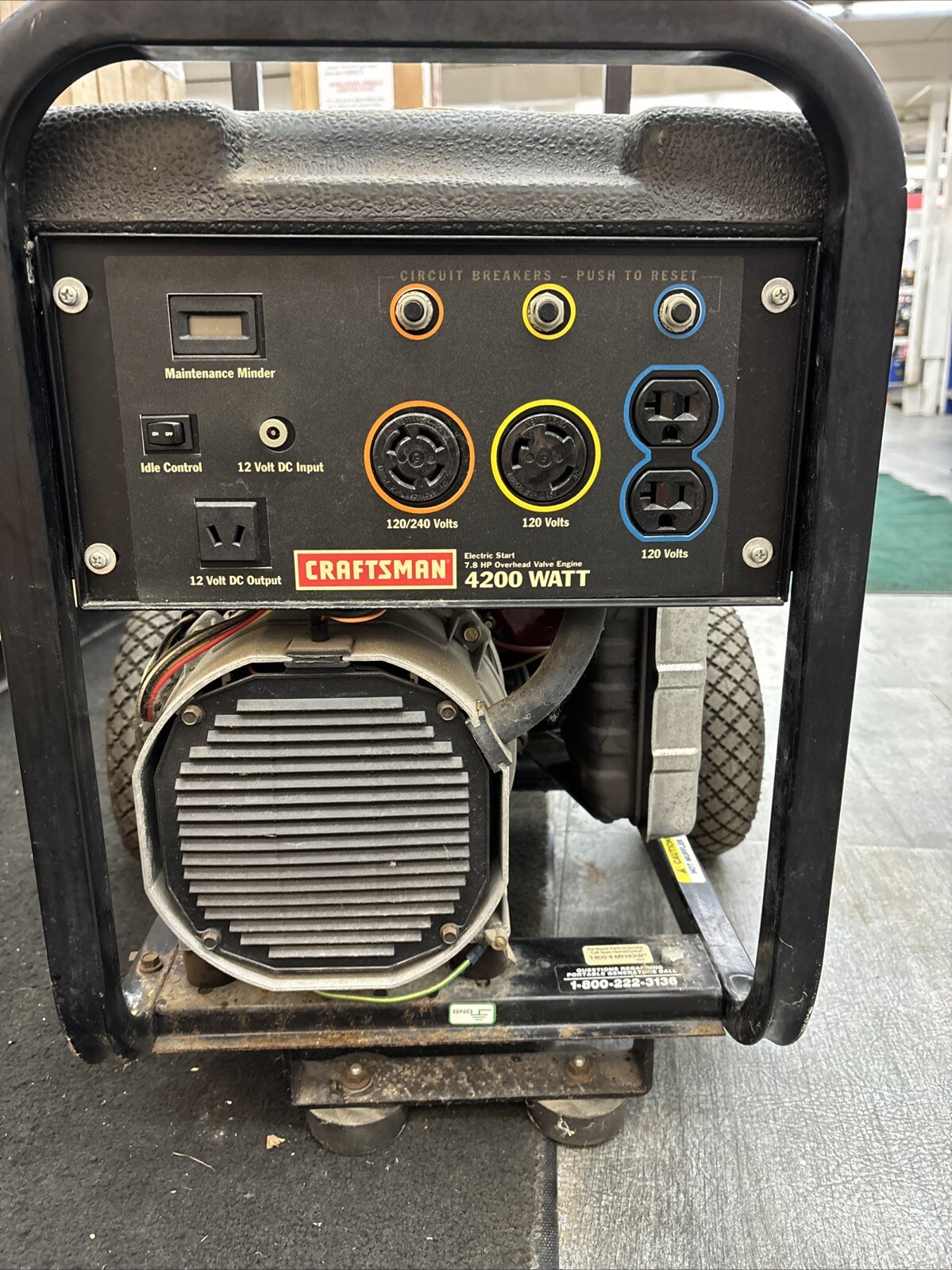 Craftsman Portable Generator 4200 Watts, Dolly Style Handle, Recoil Start