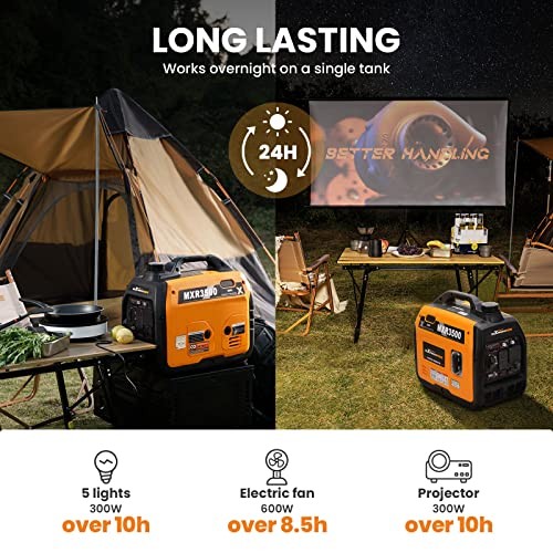 3400 Watt Portable Inverter Generator Gas Powerd, MXR3500+Gas+Recoil Start