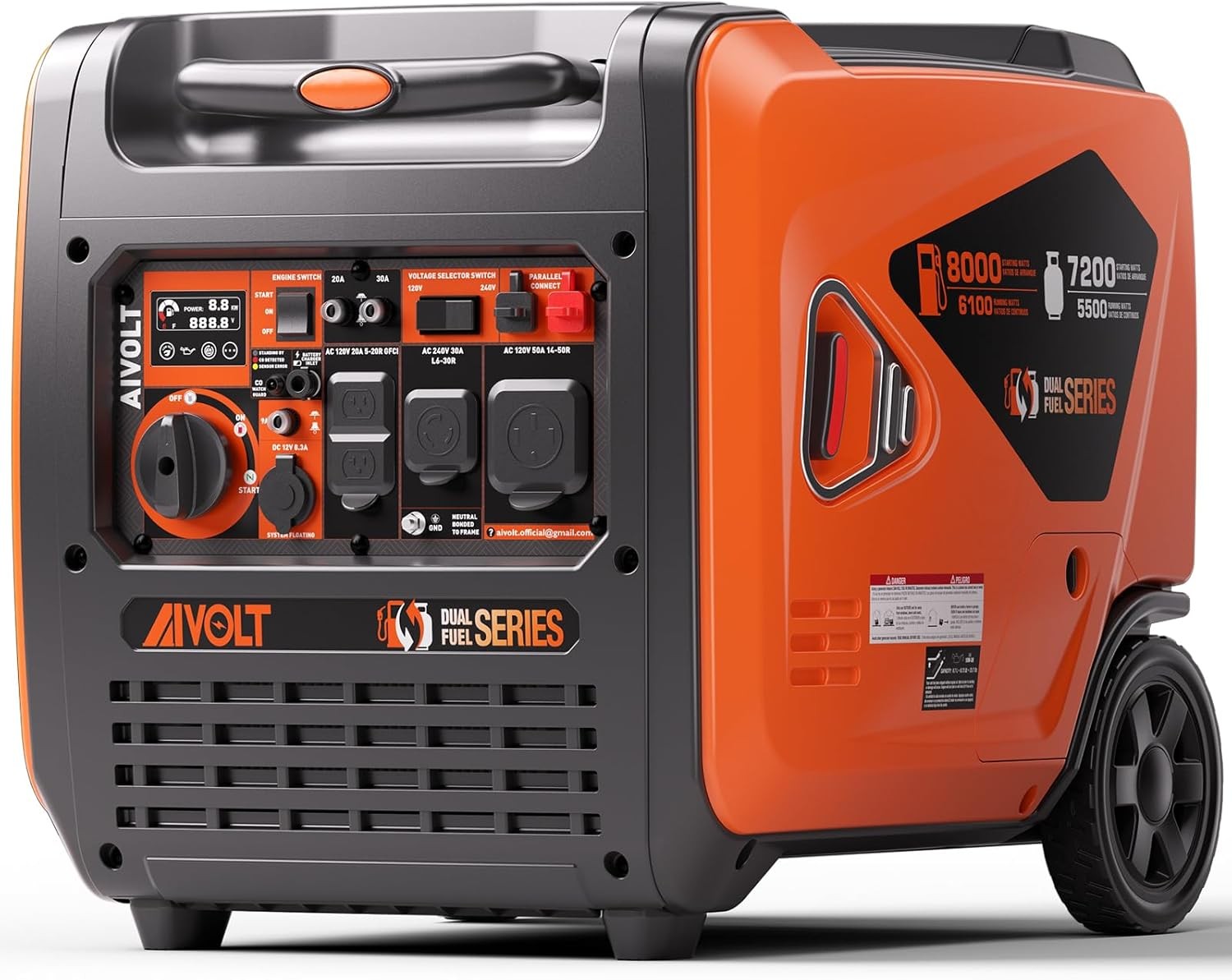 1600W Super Quiet Inverter Generator Ultra Lightweight Gas Powered Portable