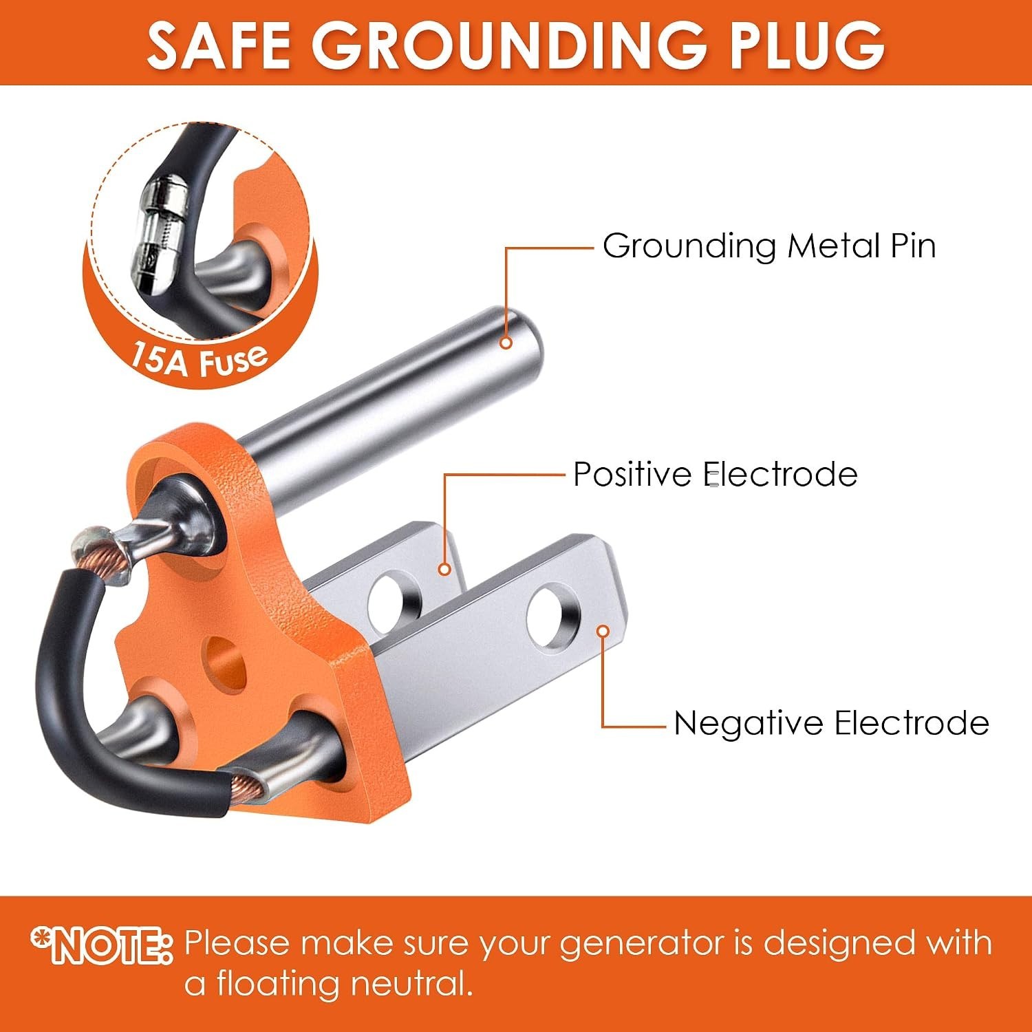 Floating Neutral Generator Plug – 15A Bonding Solution for RV and Camper Safety