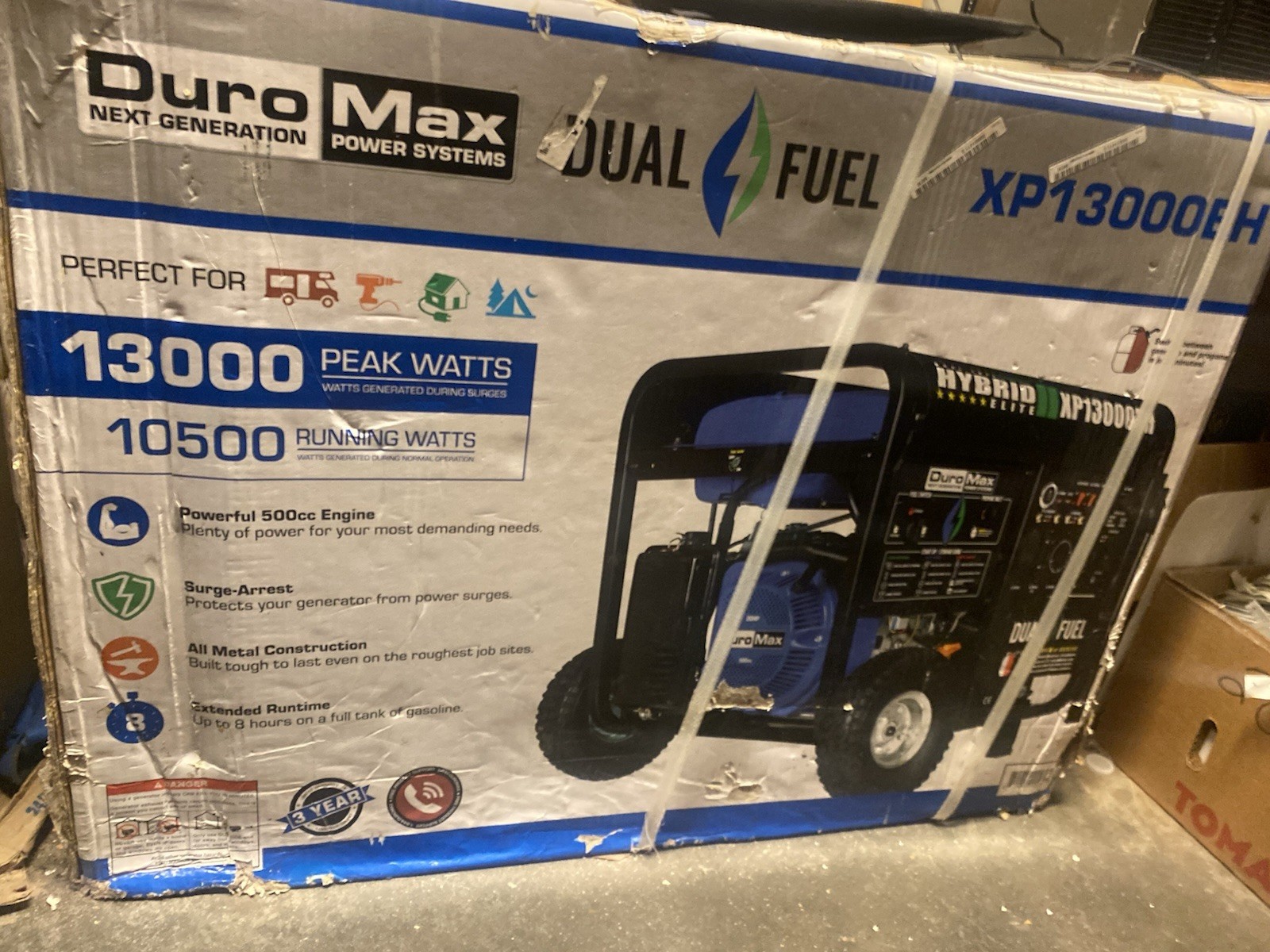 DuroMax XP13000EH Dual Fuel Portable Generator Electric Start 13000W 8.3gal