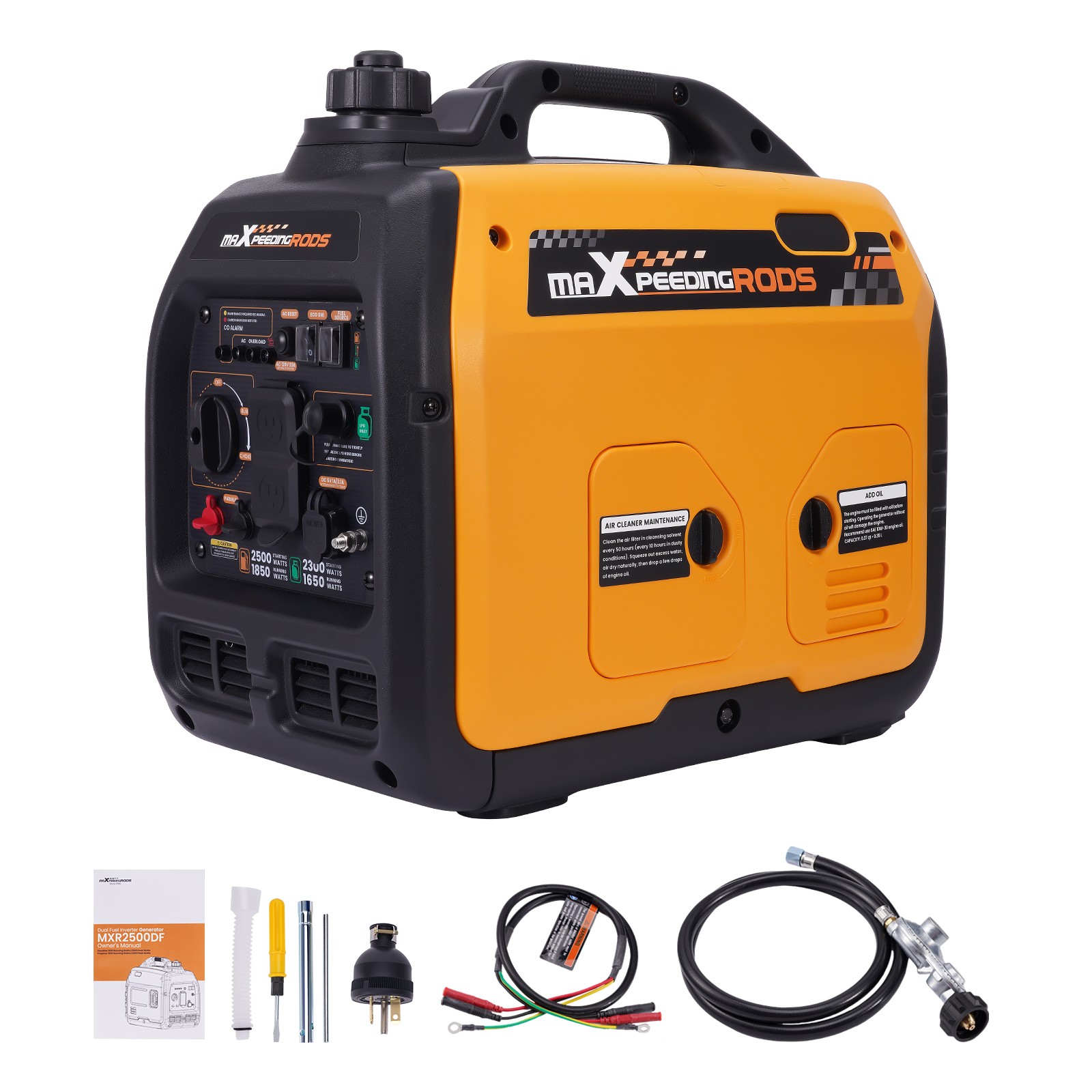 2500W Portable Dual Fuel Inverter Generator – 21kg Easy Carry for Parties