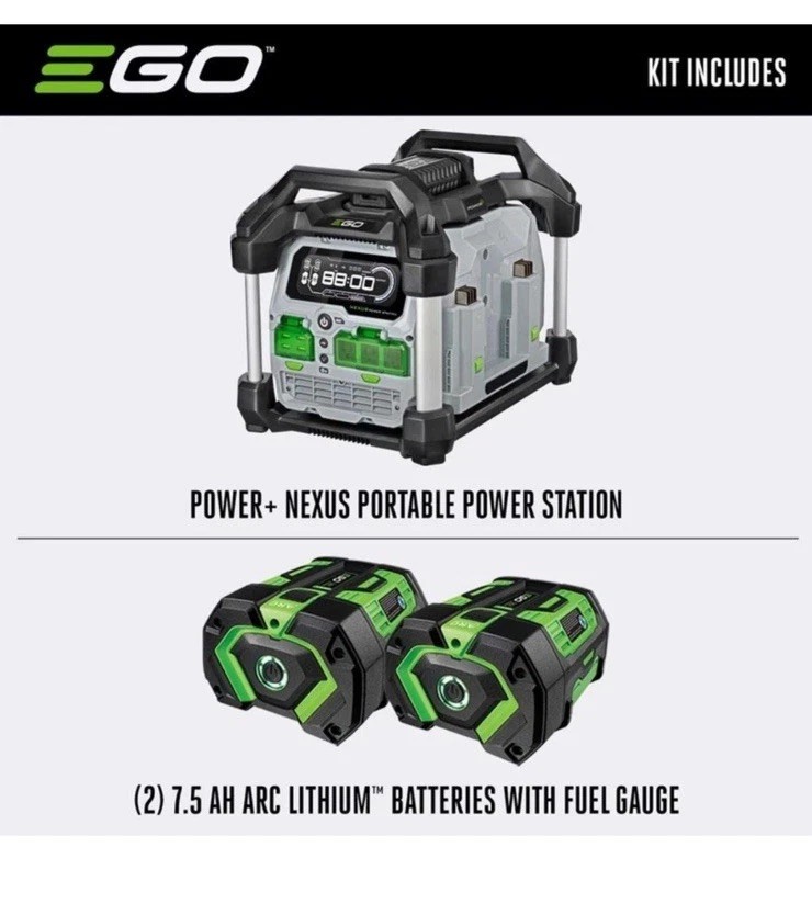 EGO #PST3042 POWER+ Nexus Portable Station 3000W—2 X 7.5 Ah Batteries + Charger