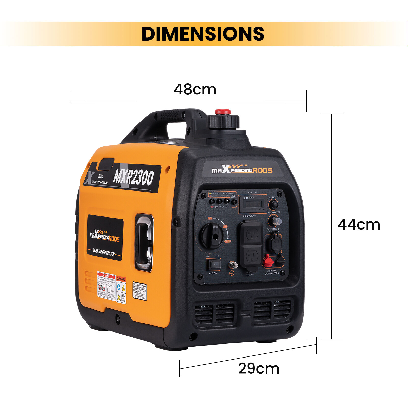 MXR2300 2300 Watt Gasoline Powered Small Quiet Inverter Generator With Carb